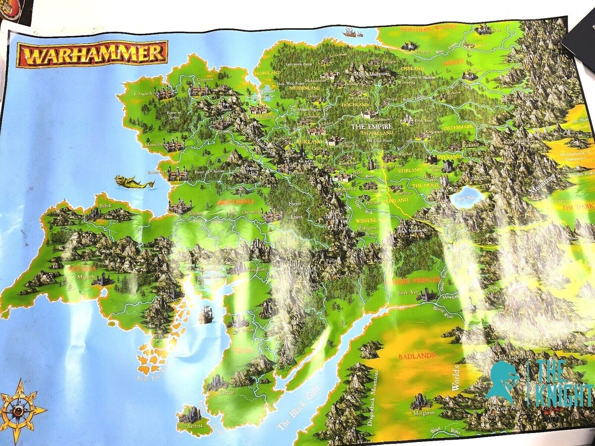 Old World 1998 Warhammer Fantasy Batles Poster Map Rare EBay