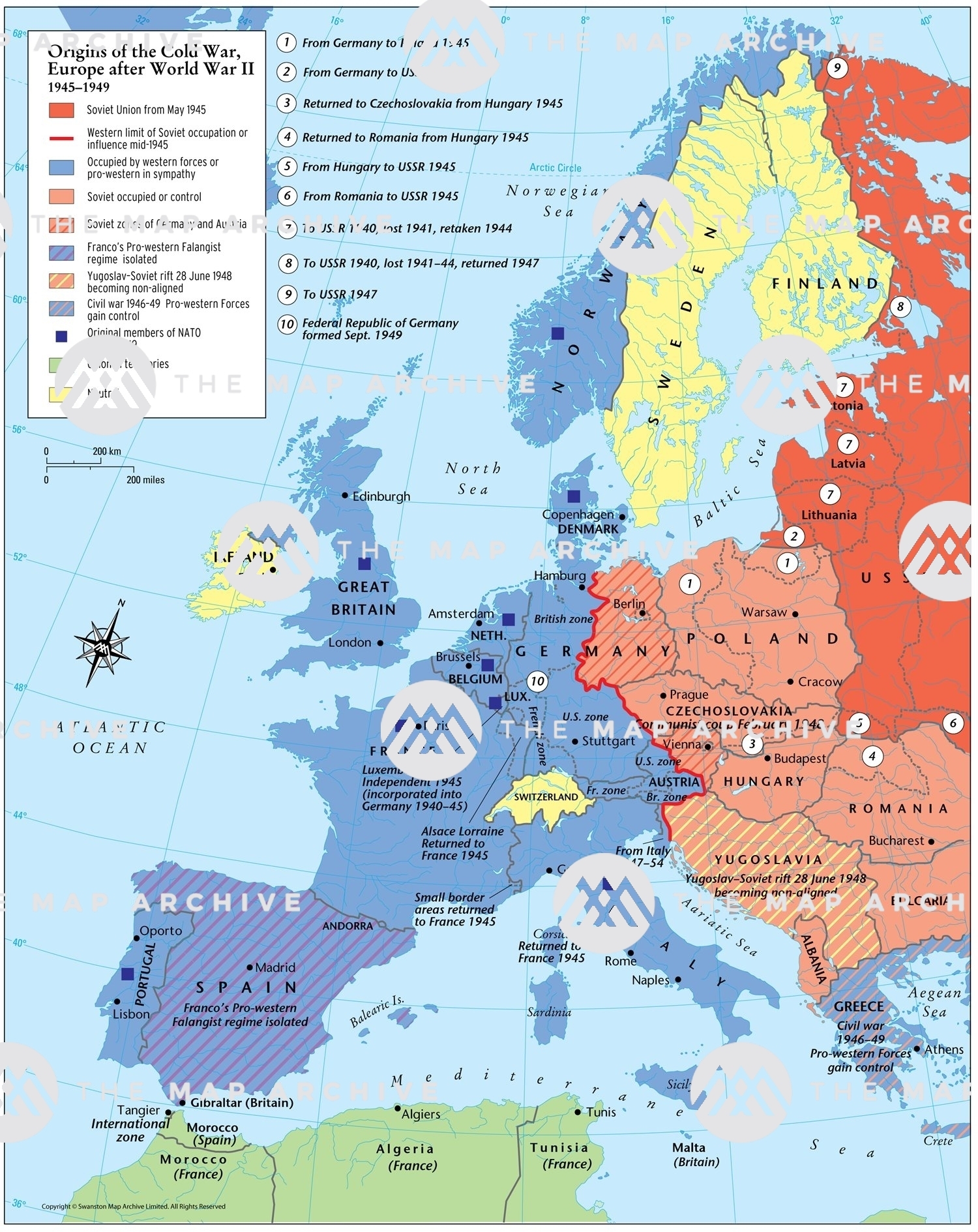 Origins Of The Cold War Europe After World War II 1945 1949 Online Map