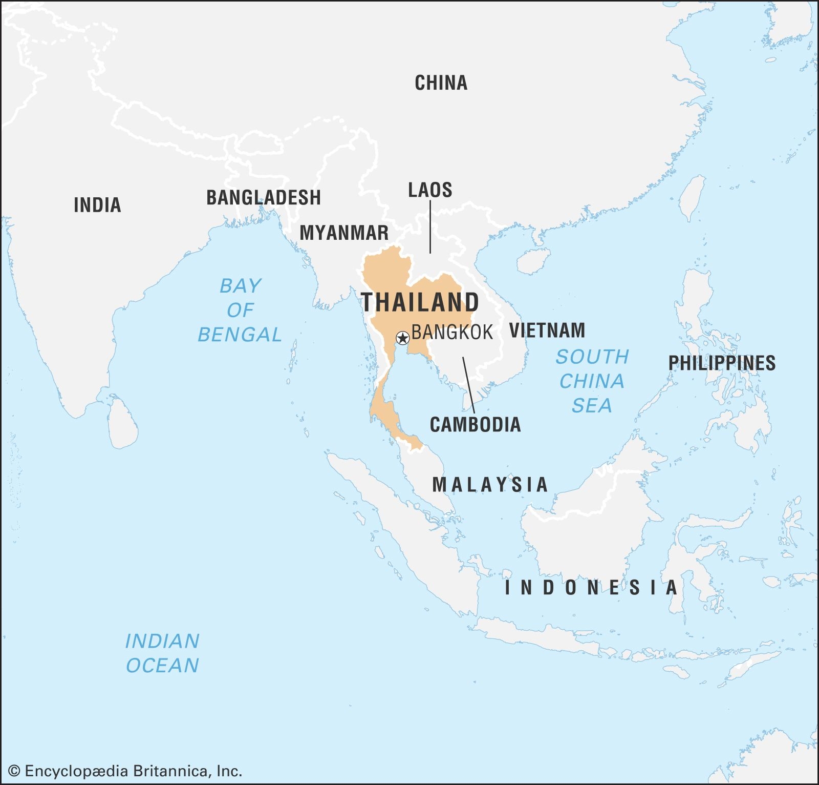 thailand on the world map