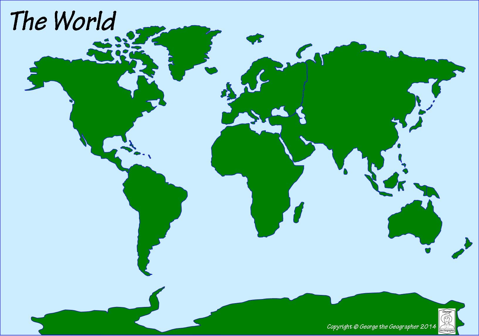 blank 7 continents map
