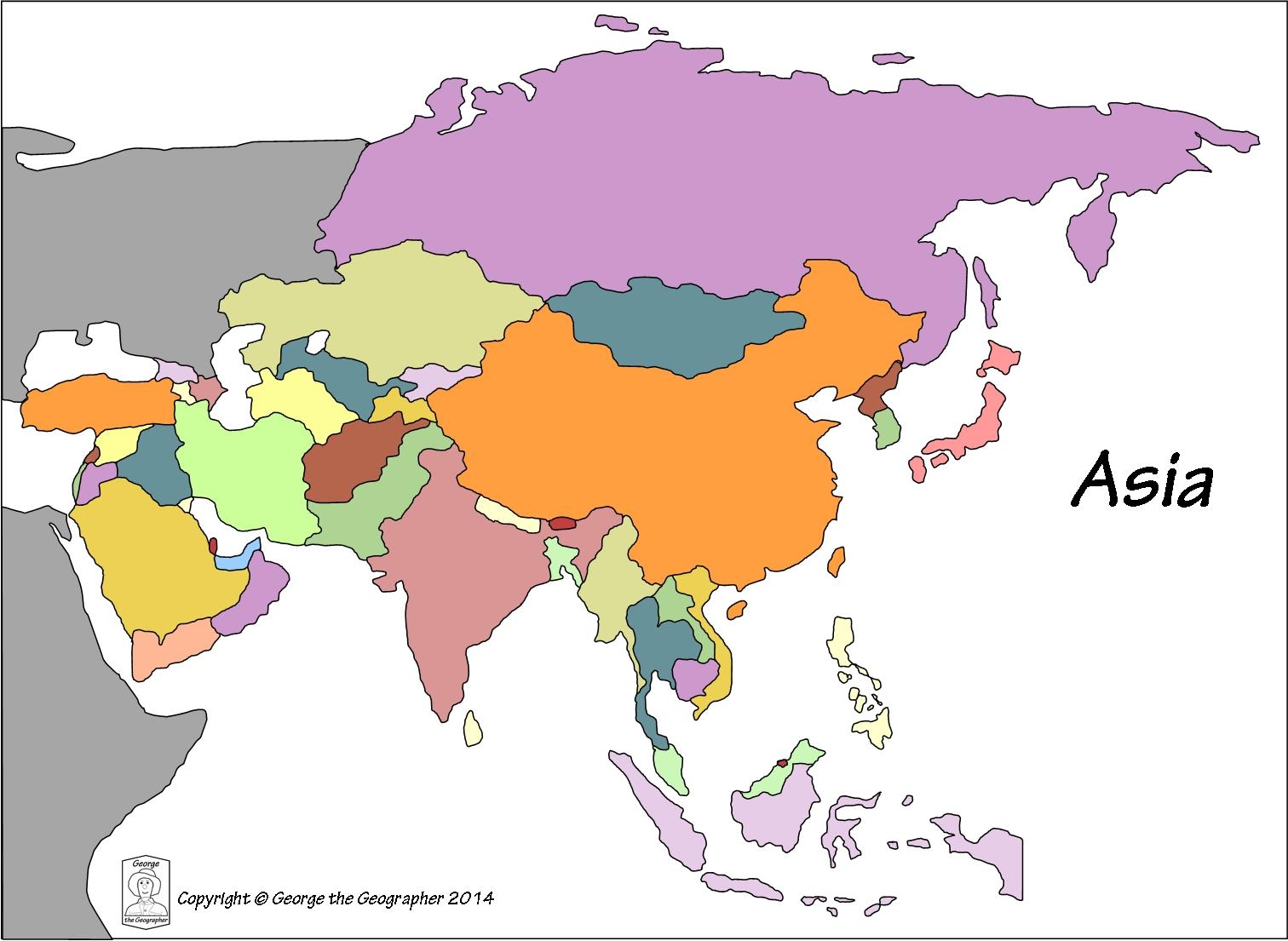 asia map blank political