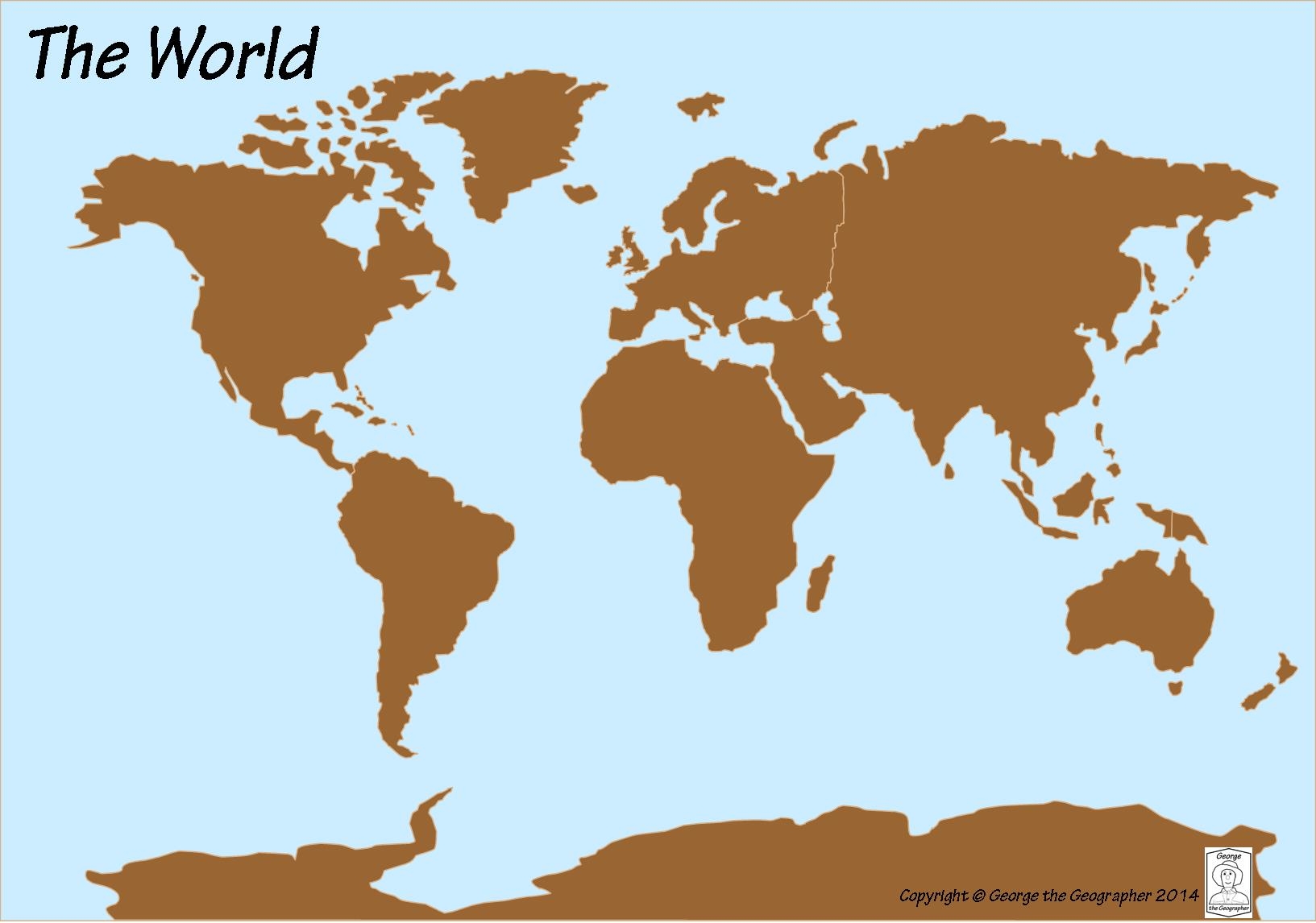 unlabeled map of world