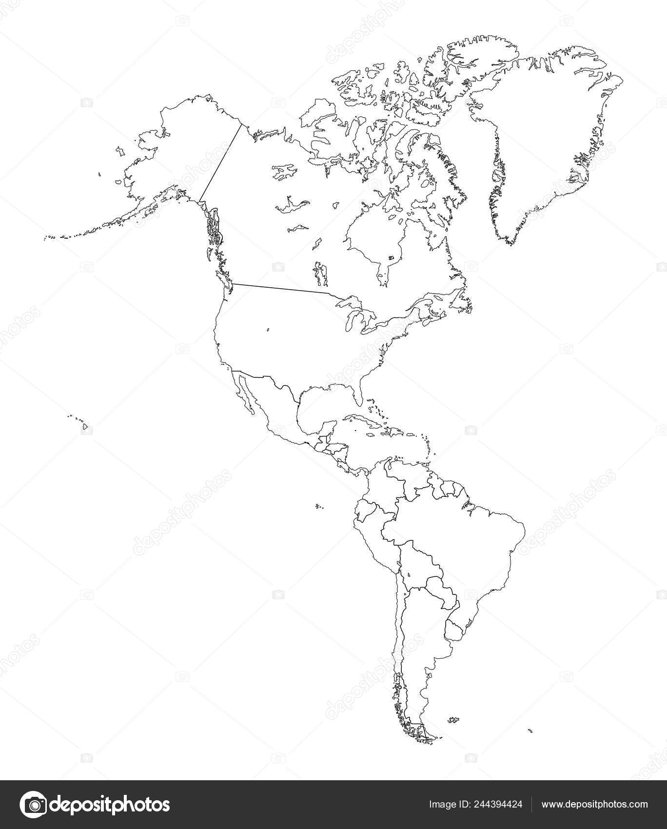 Outline Map Americas Stock Vector By BlackLava36 244394424