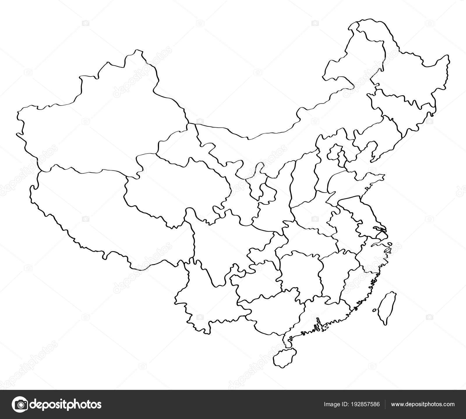 Outline Map China Stock Vector By BlackLava36 192857586