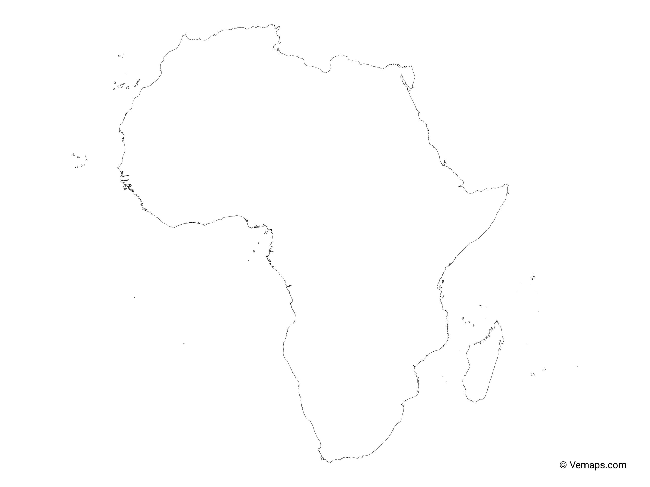 Outline Map Of Africa Free Vector Maps