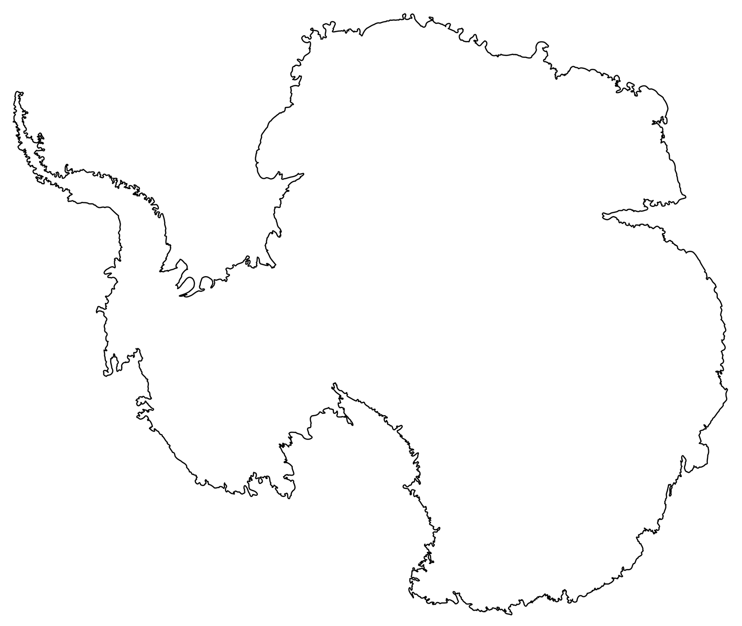 Outline Map Of Antarctica Coloring Page Free Printable