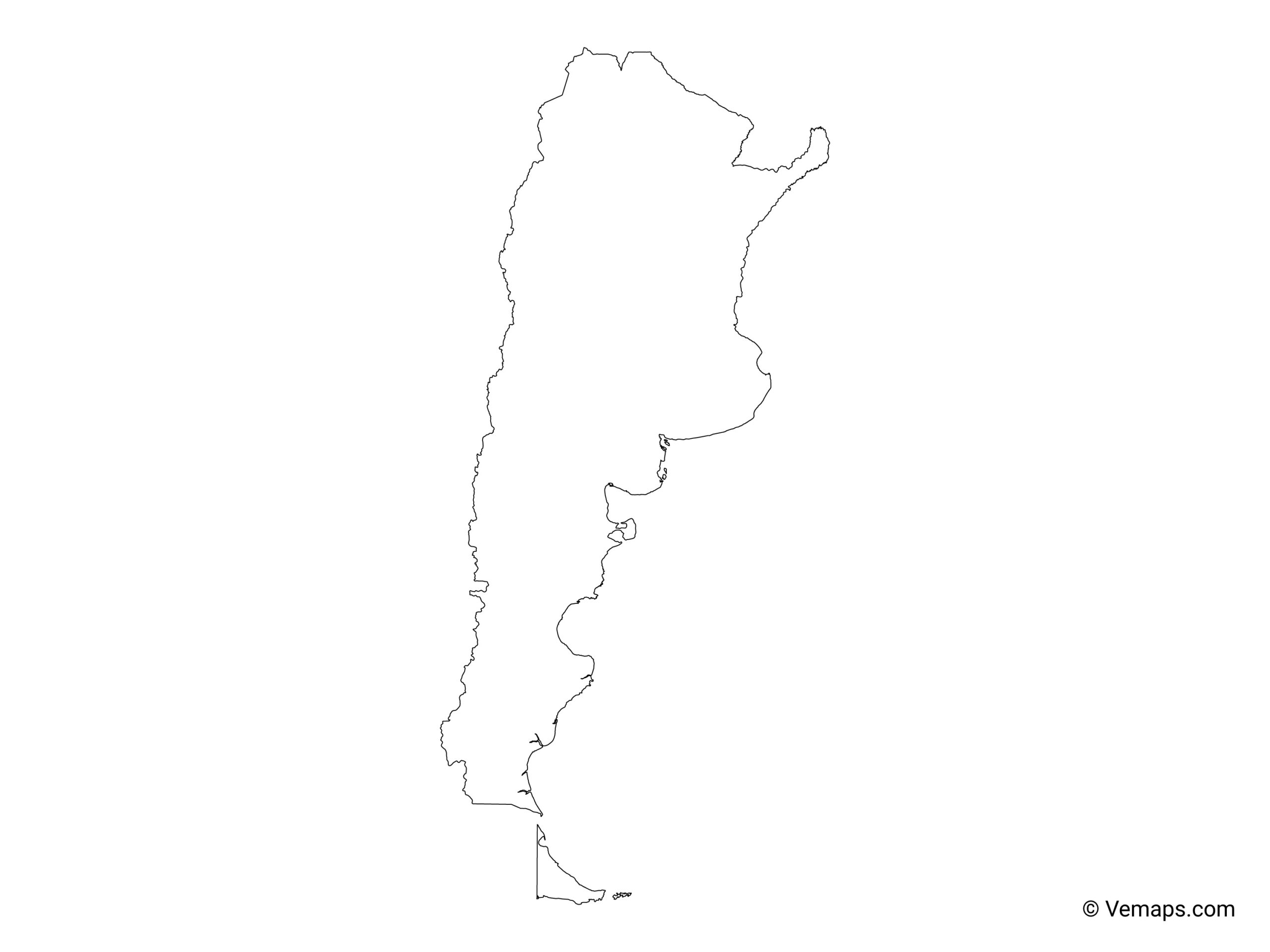 Outline Map Of Argentina Free Vector Maps