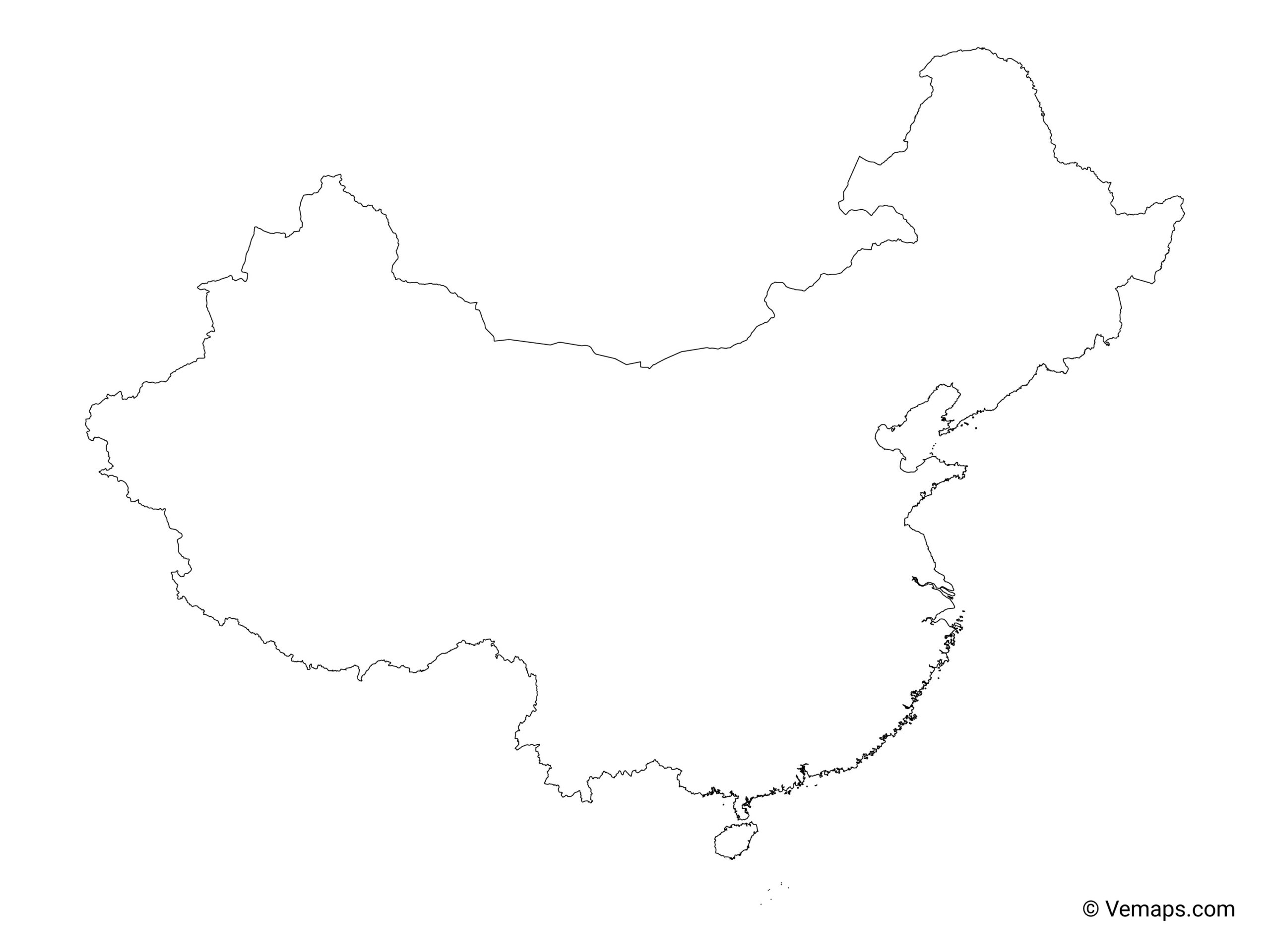 Outline Map Of China Free Vector Maps