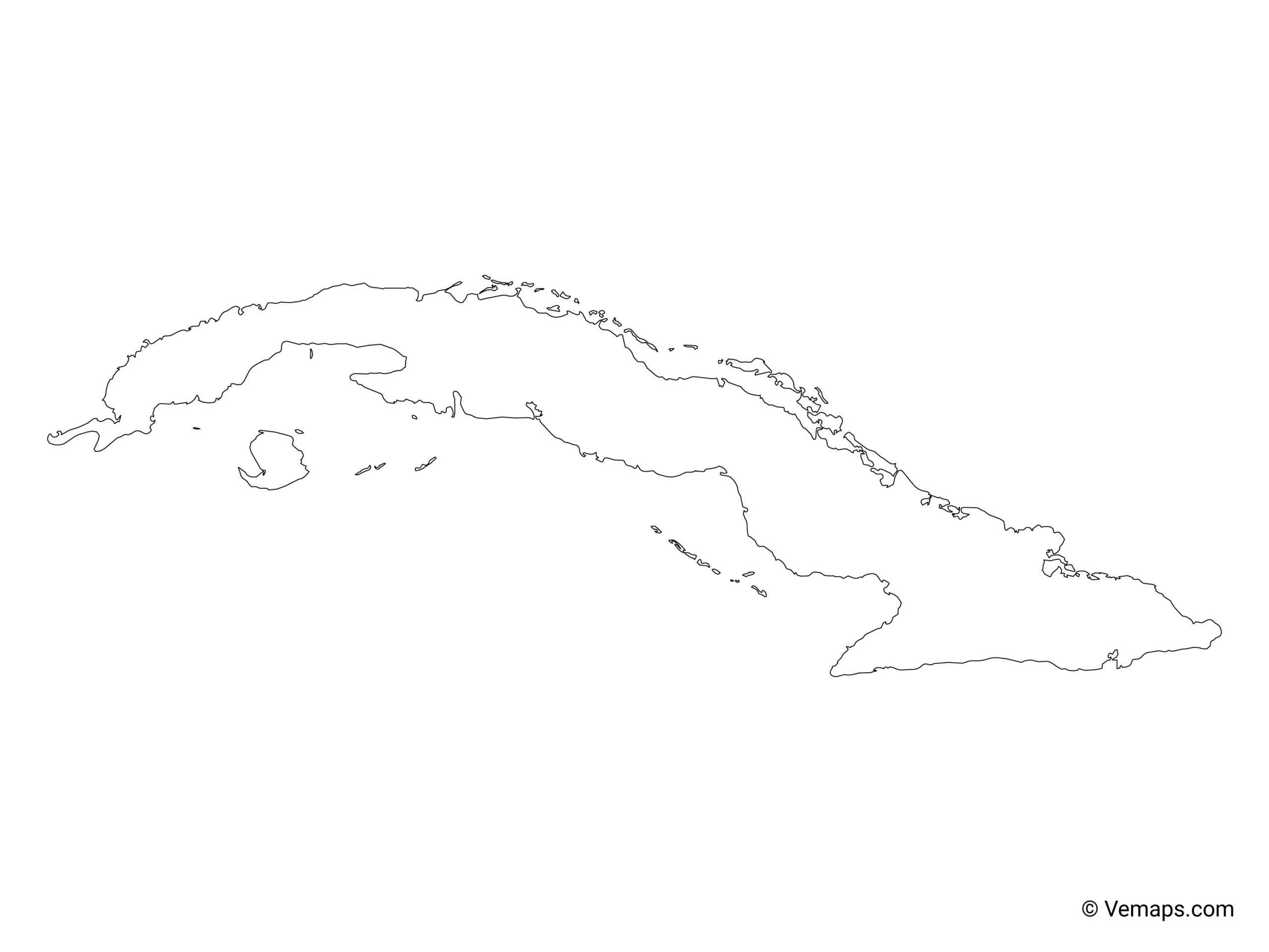 Outline Map Of Cuba Free Vector Maps