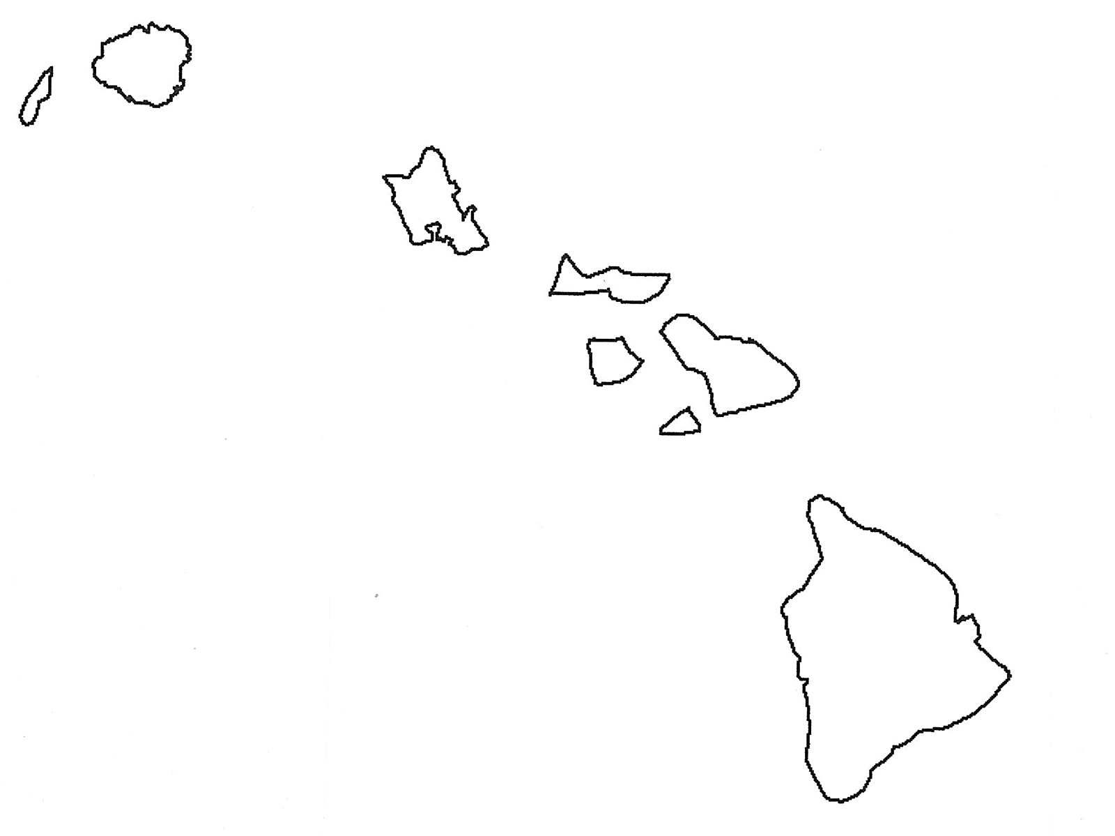 Outline map of hawaiian islands with hawaii map SECURITY GUARD TRAINING HAWAII