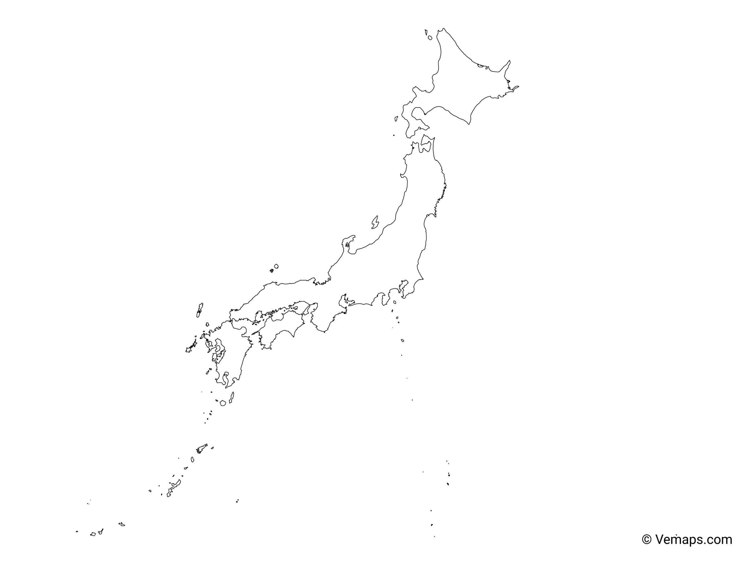 Outline Map Of Japan Free Vector Maps Outline Map Of Japan Free Vector Maps