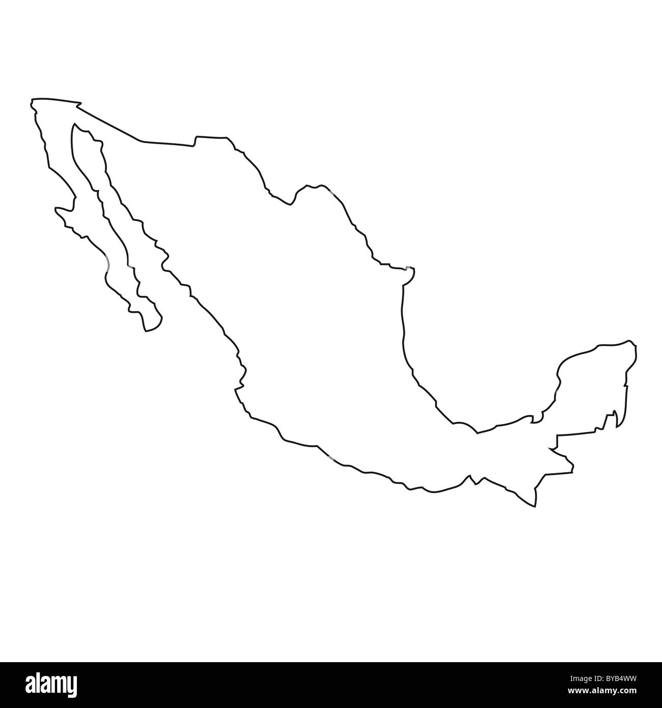Outline Map Of Mexico Stock Photo Alamy