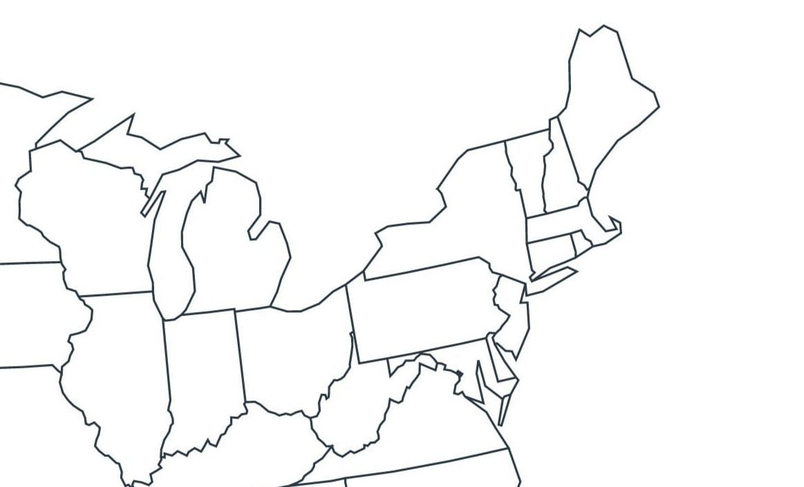 Outline Map Of North America Blank Black And White Map Of USA Printable Blank US Map Quiz Etsy