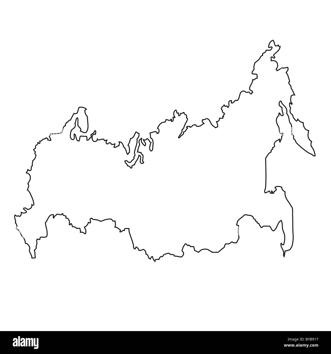Outline Map Of Russia Stock Photo Alamy