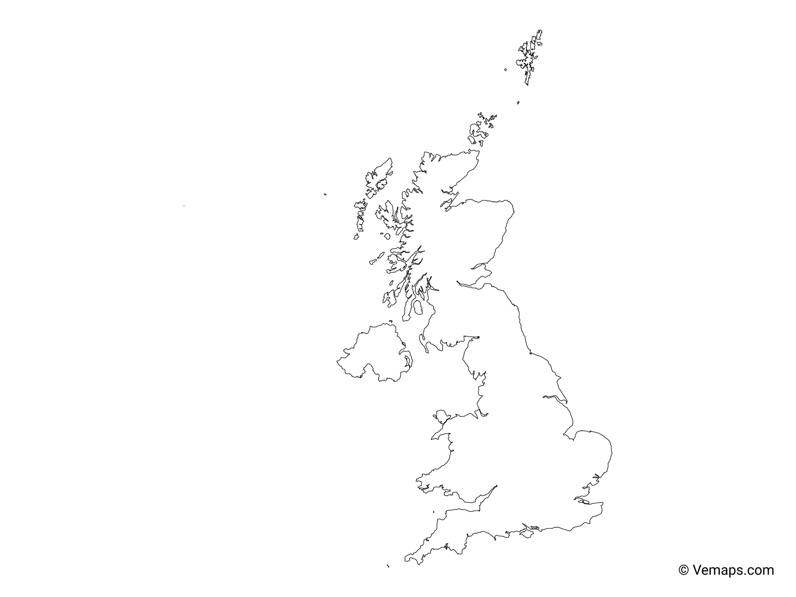 Outline Map Of The United Kingdom Free Vector Maps