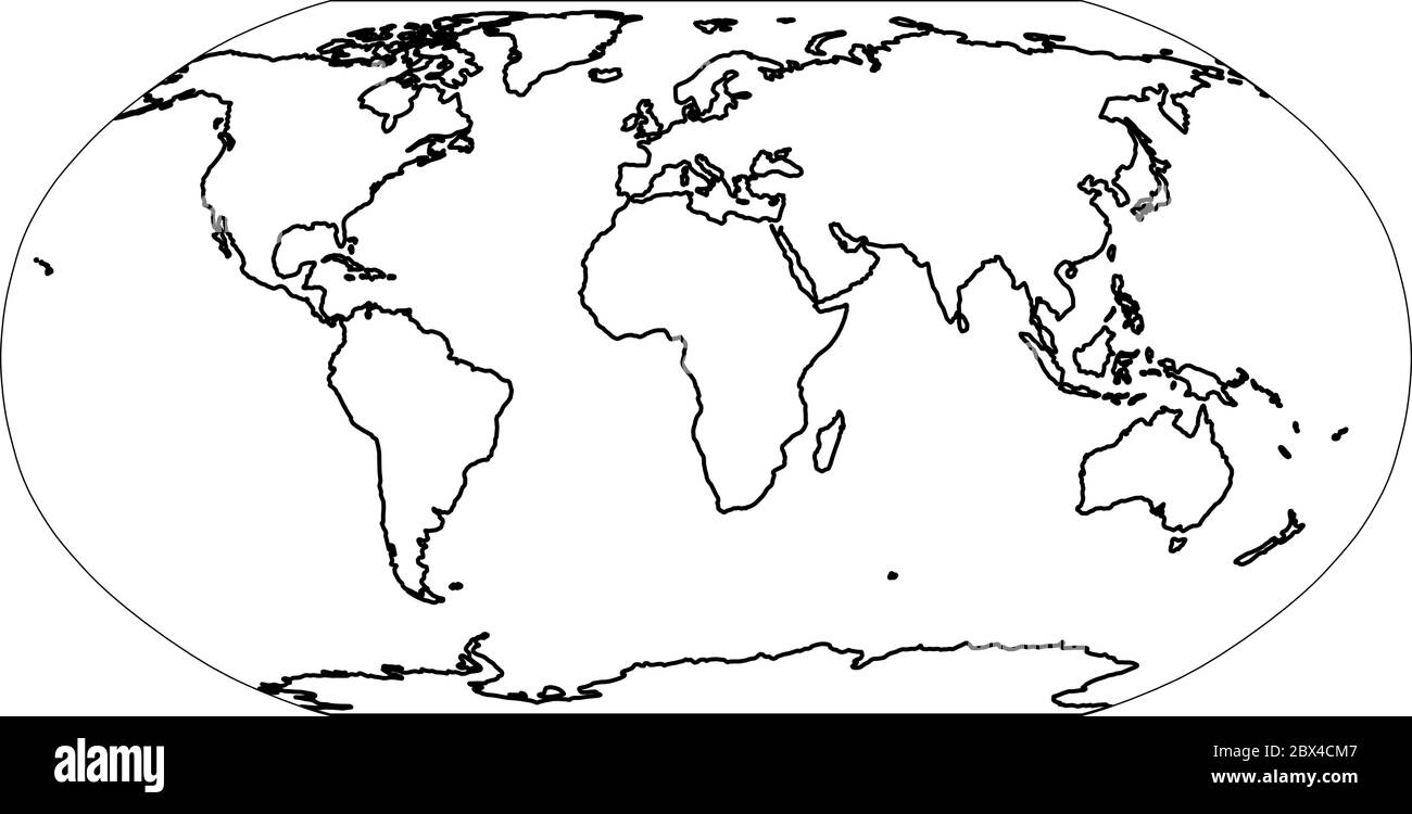 Outline Map Of World Simple Flat Vector Illustration Stock Vector Image Art Alamy