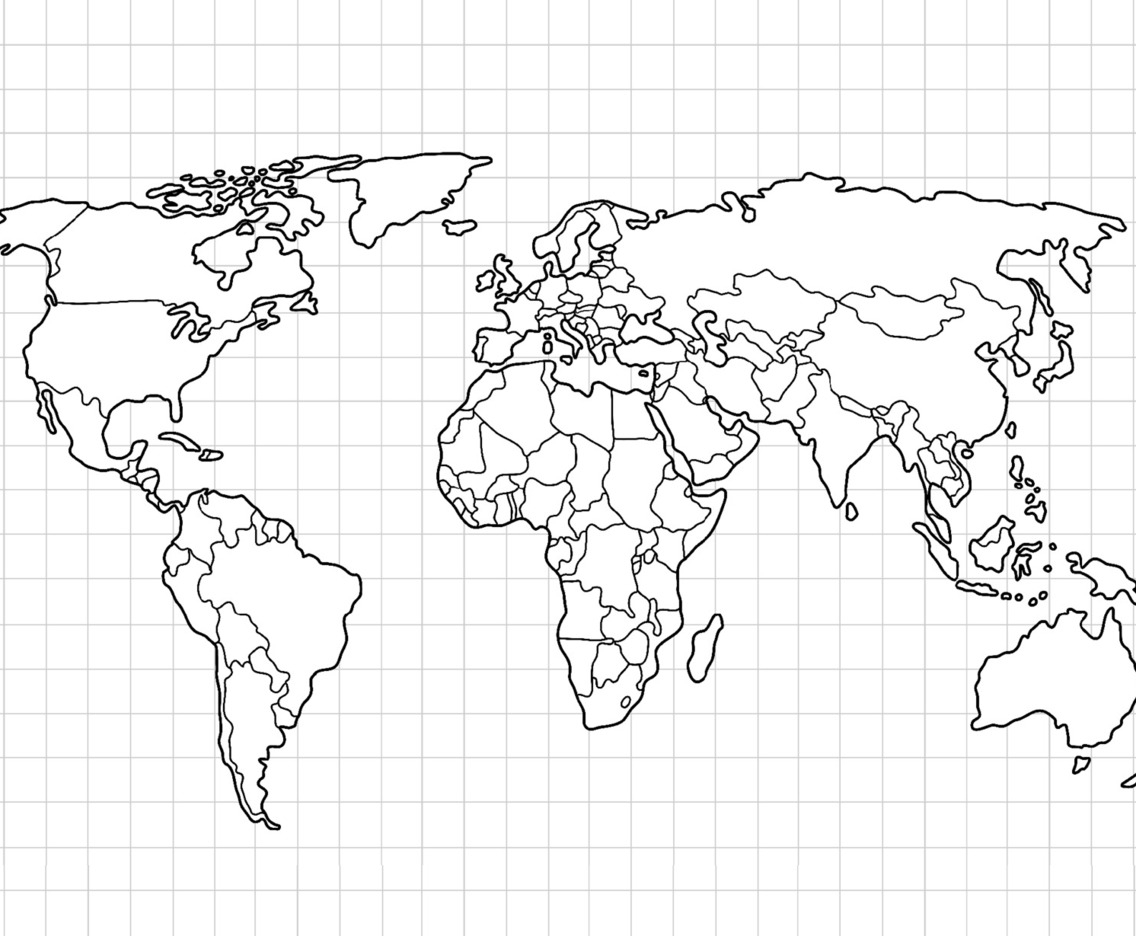 Outline World Map Background