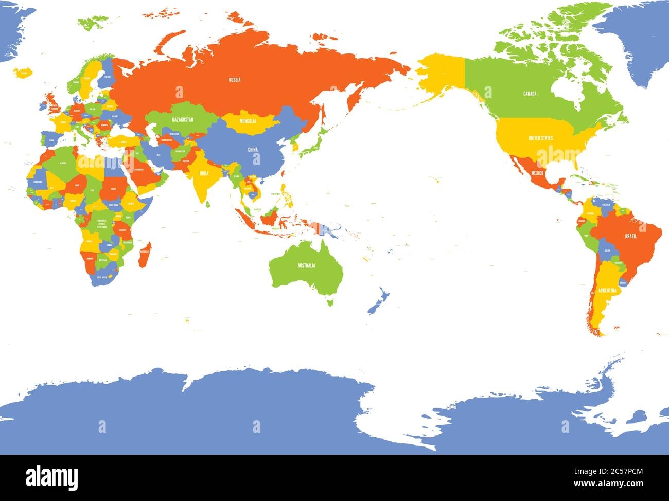 pacific ocean centered world map