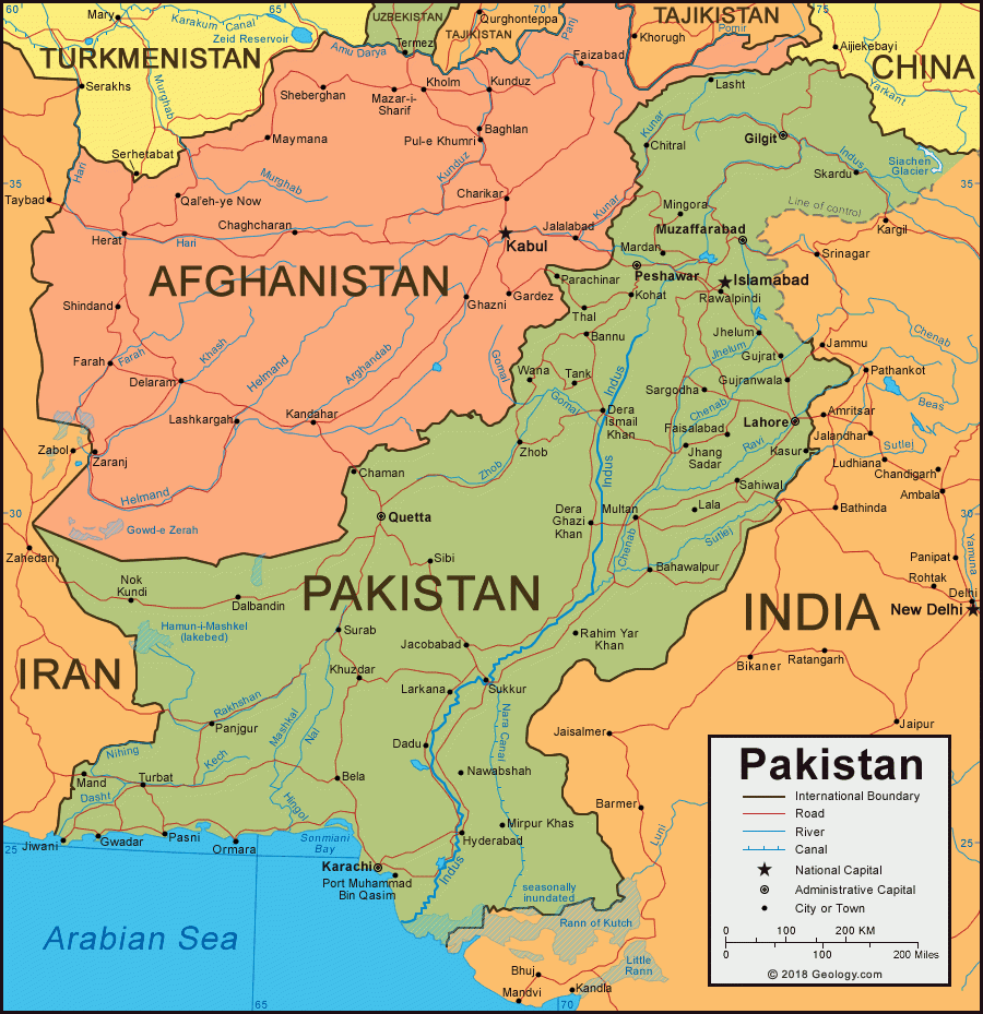 Pakistan Map And Satellite Image Pakistan Map And Satellite Image