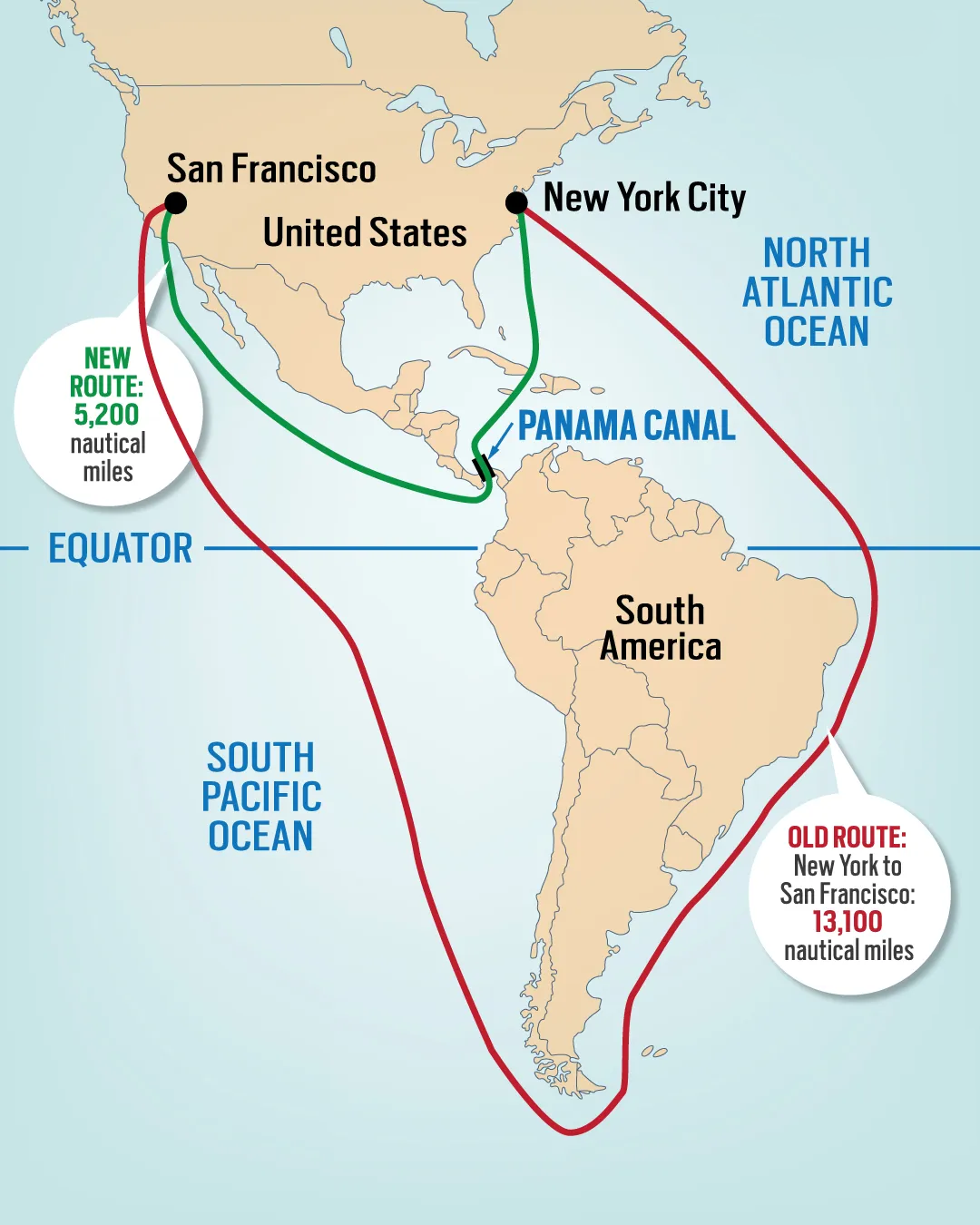 panama canal world map