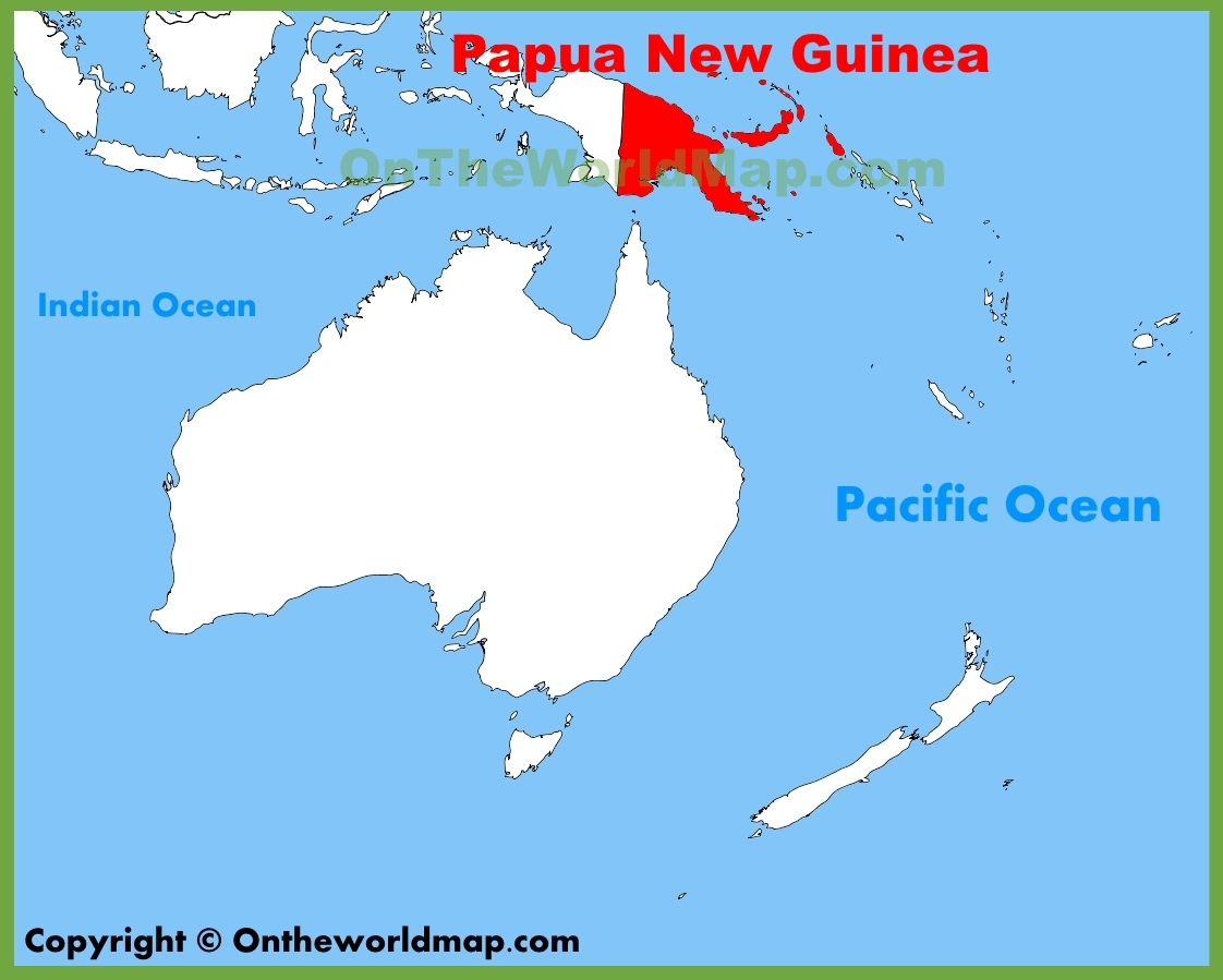 world map with papua new guinea