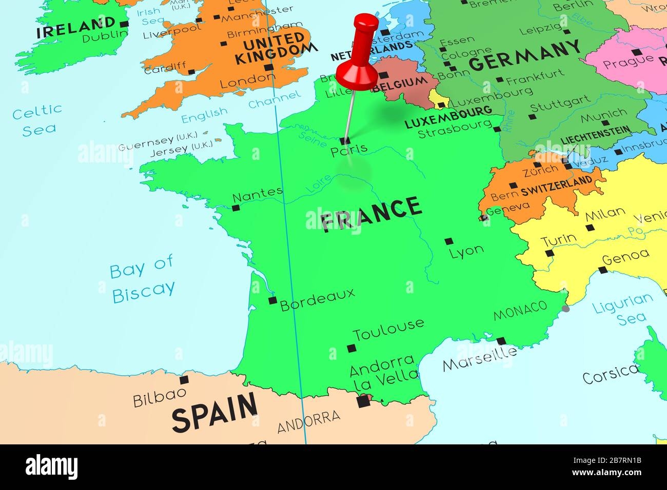 paris france on the world map