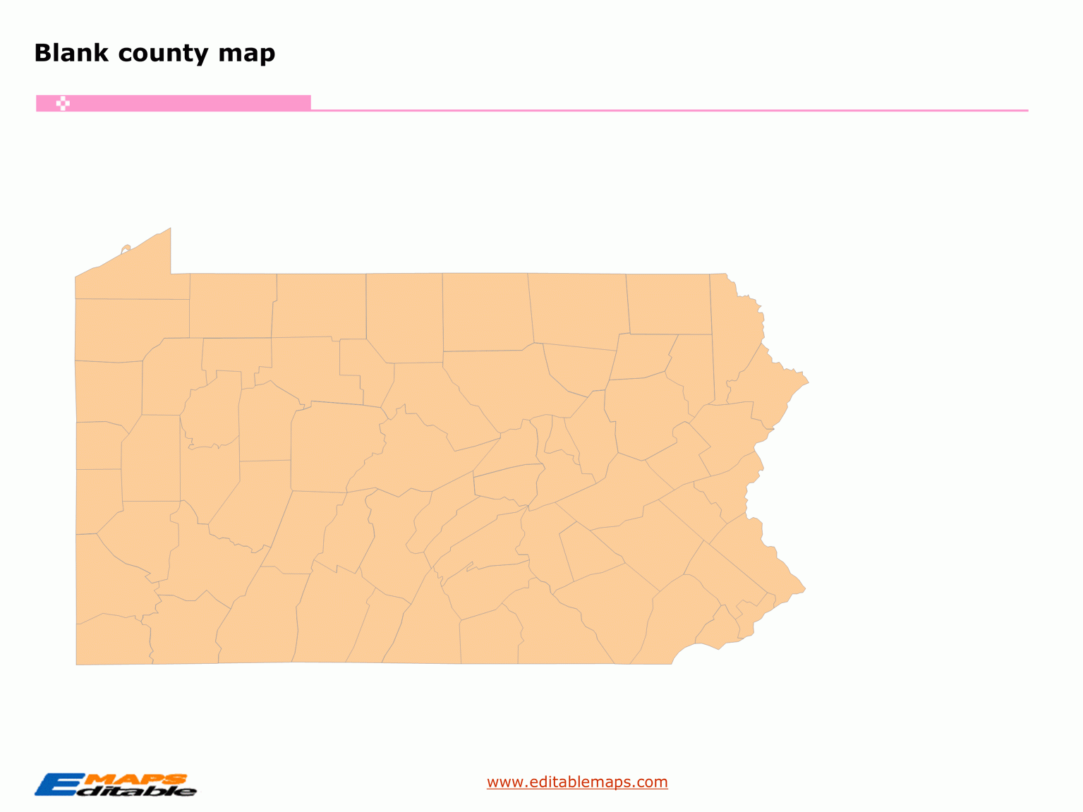 Pennsylvania County Map Editable PowerPoint Maps