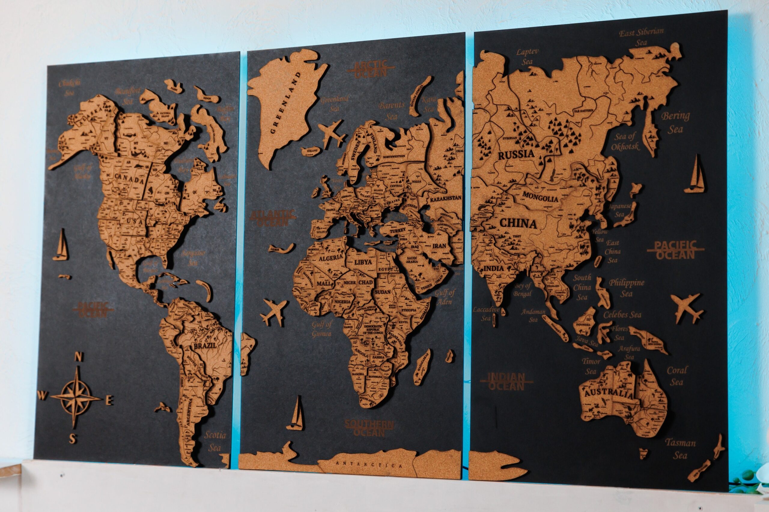 Personalized Cork World Map 3D Wood Wall Art With Push Pins Etsy Israel