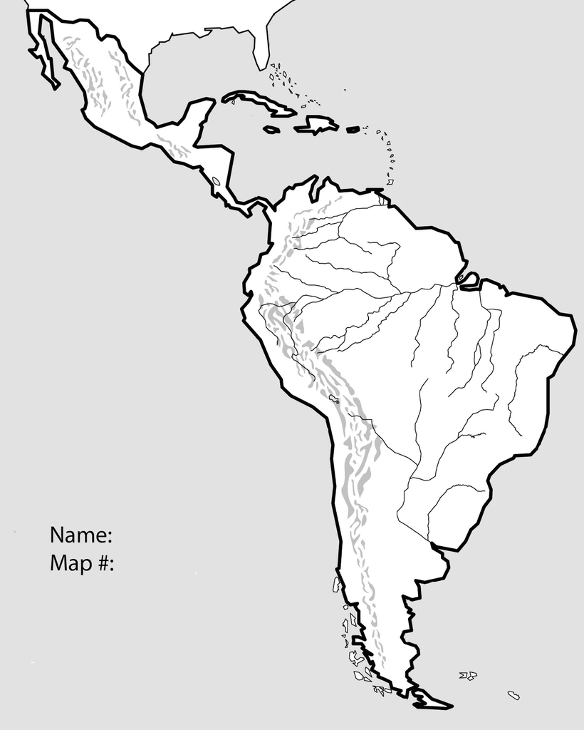 blank latin america map