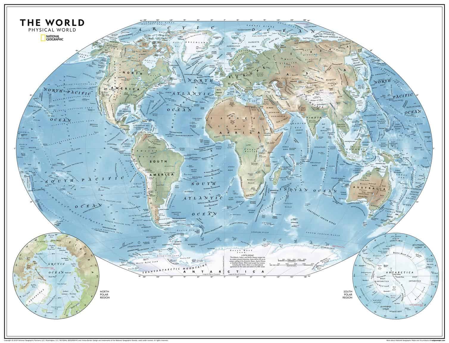 Physical World Map National Geographic