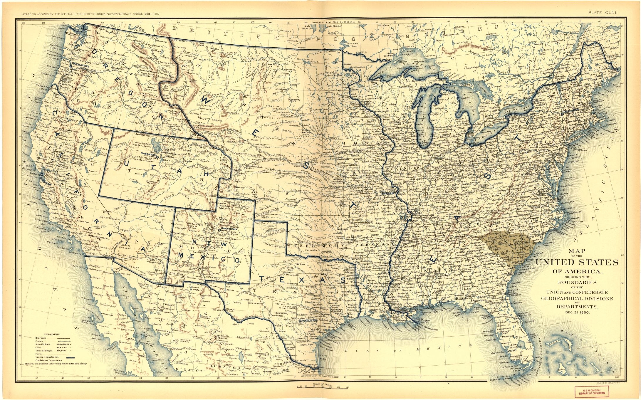 Places In American Civil War History Maps Depicting Prologue To War And Secession March 1861 Worlds Revealed