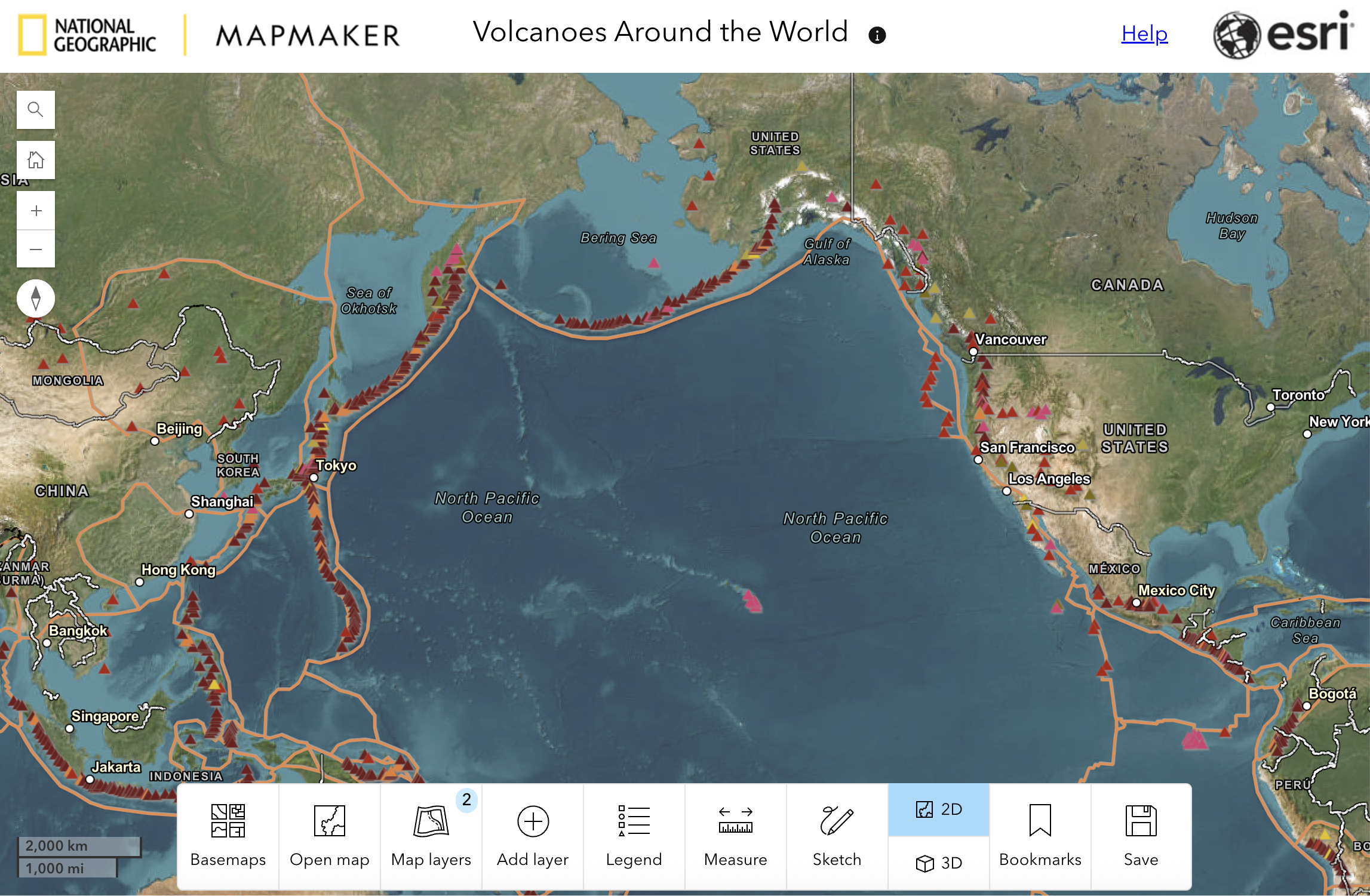 ring of fire world map