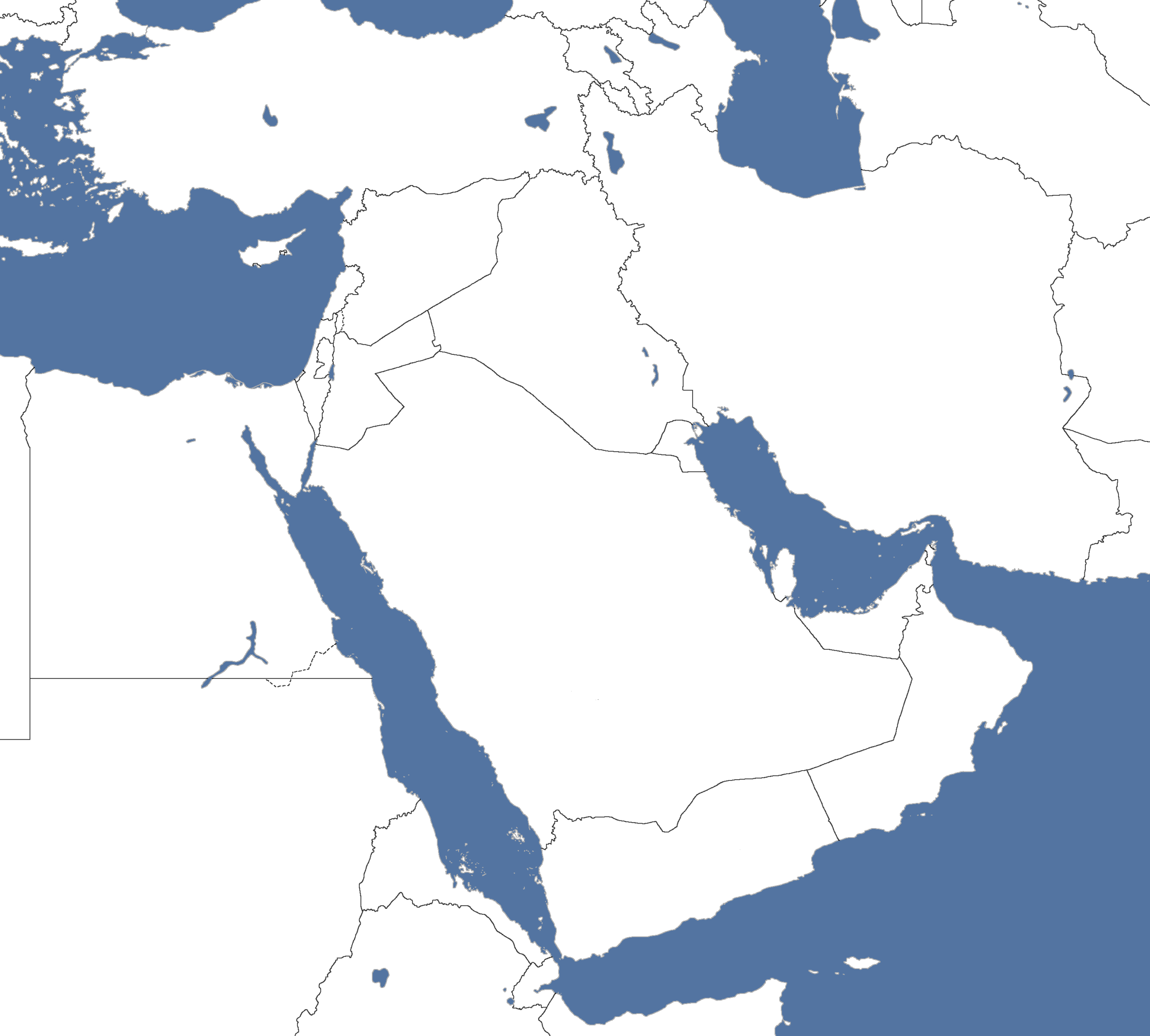 blank map of middle east and north africa