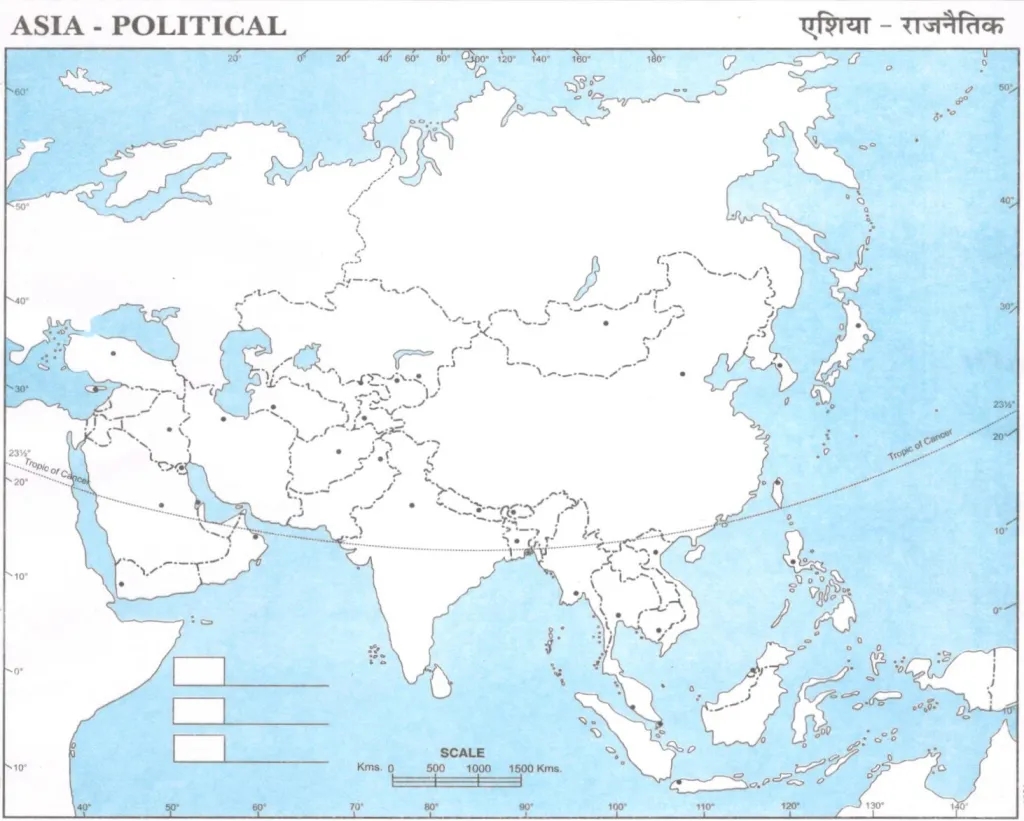 asia blank map political