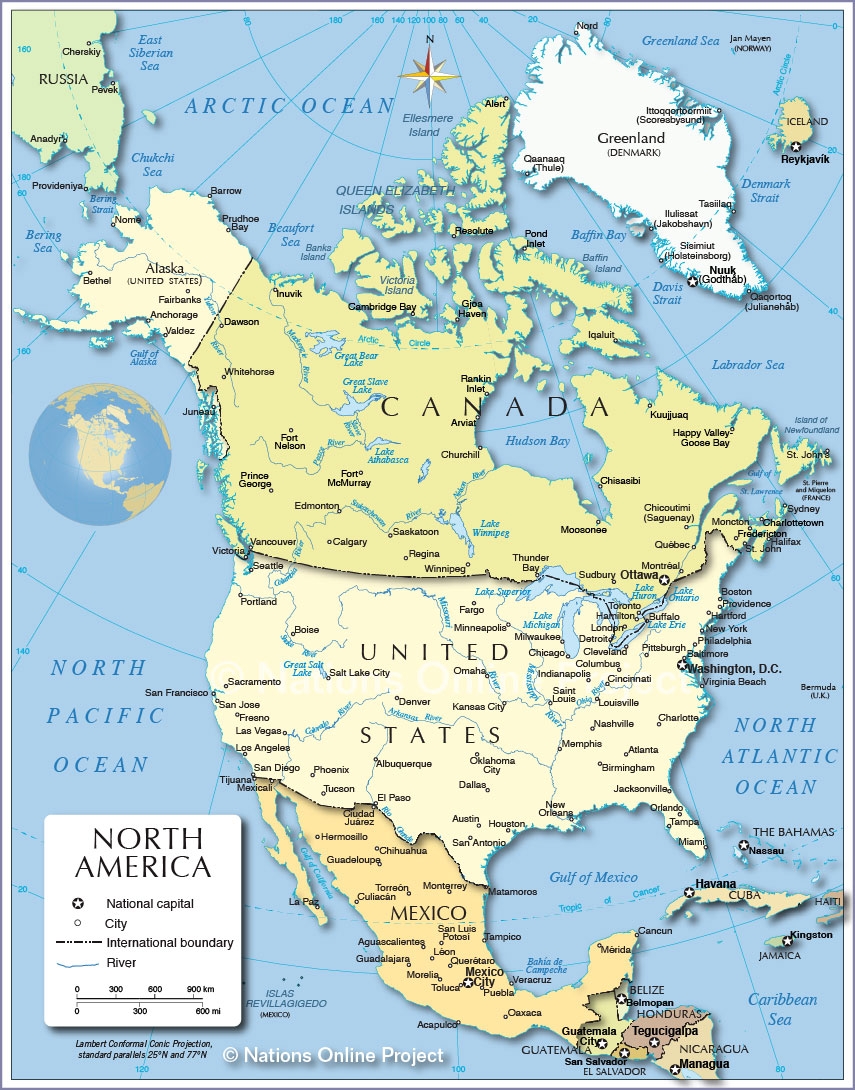 Political Map Of North America Nations Online Project Political Map Of North America Nations Online Project