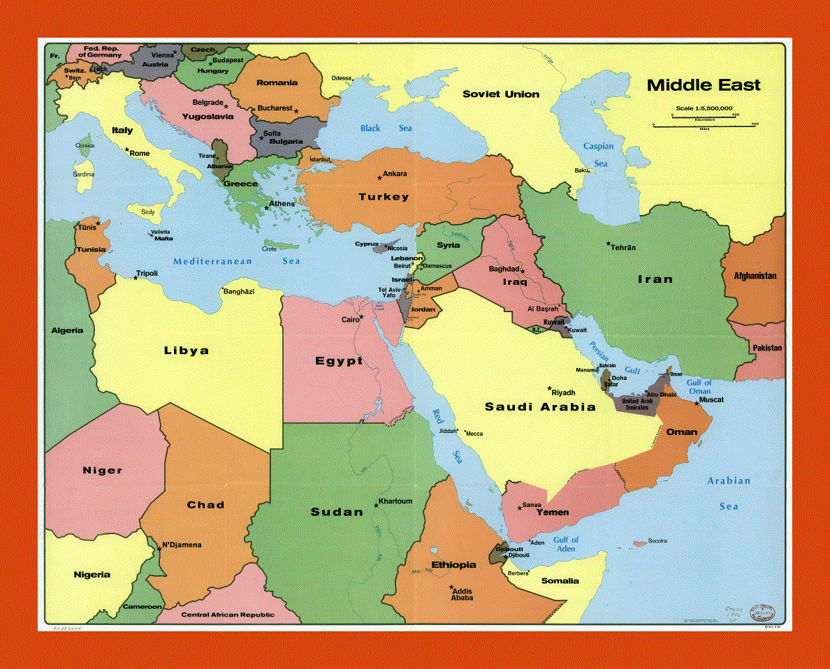 Political Map Of The Middle East 1990 Maps Of The Middle East Maps Of Asia GIF Map Maps Of The World In GIF Format Maps Of The Whole World