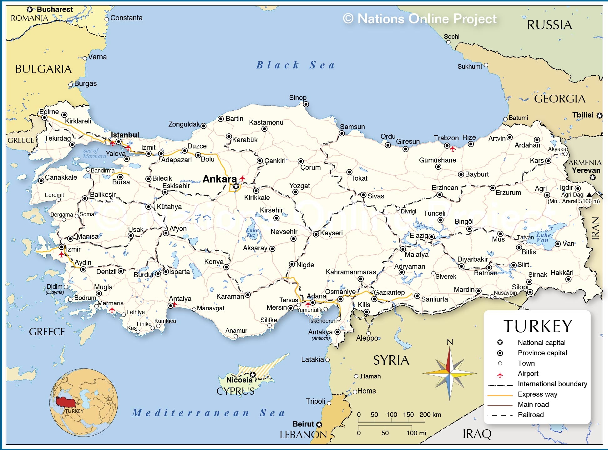 Political Map Of Turkey Nations Online Project