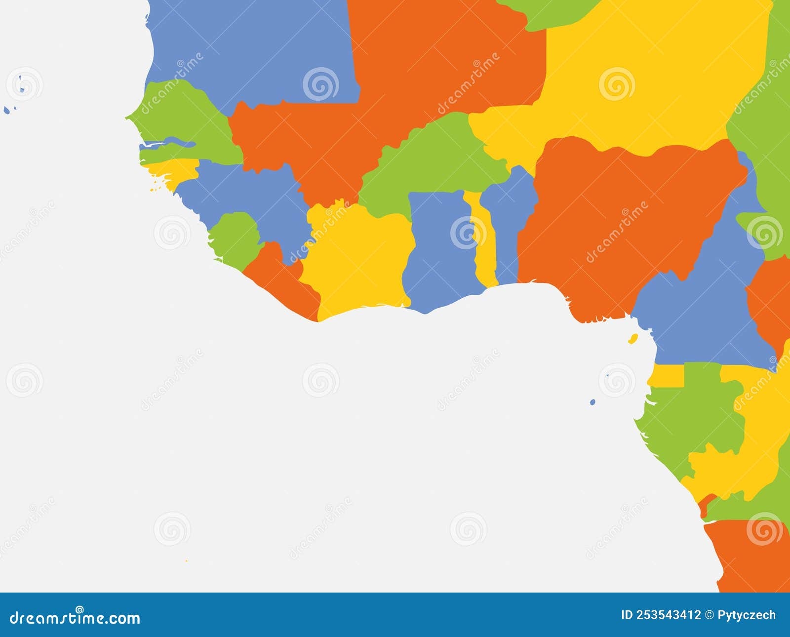 Political Map Of Western Africa Stock Vector Illustration Of Business Border 253543412