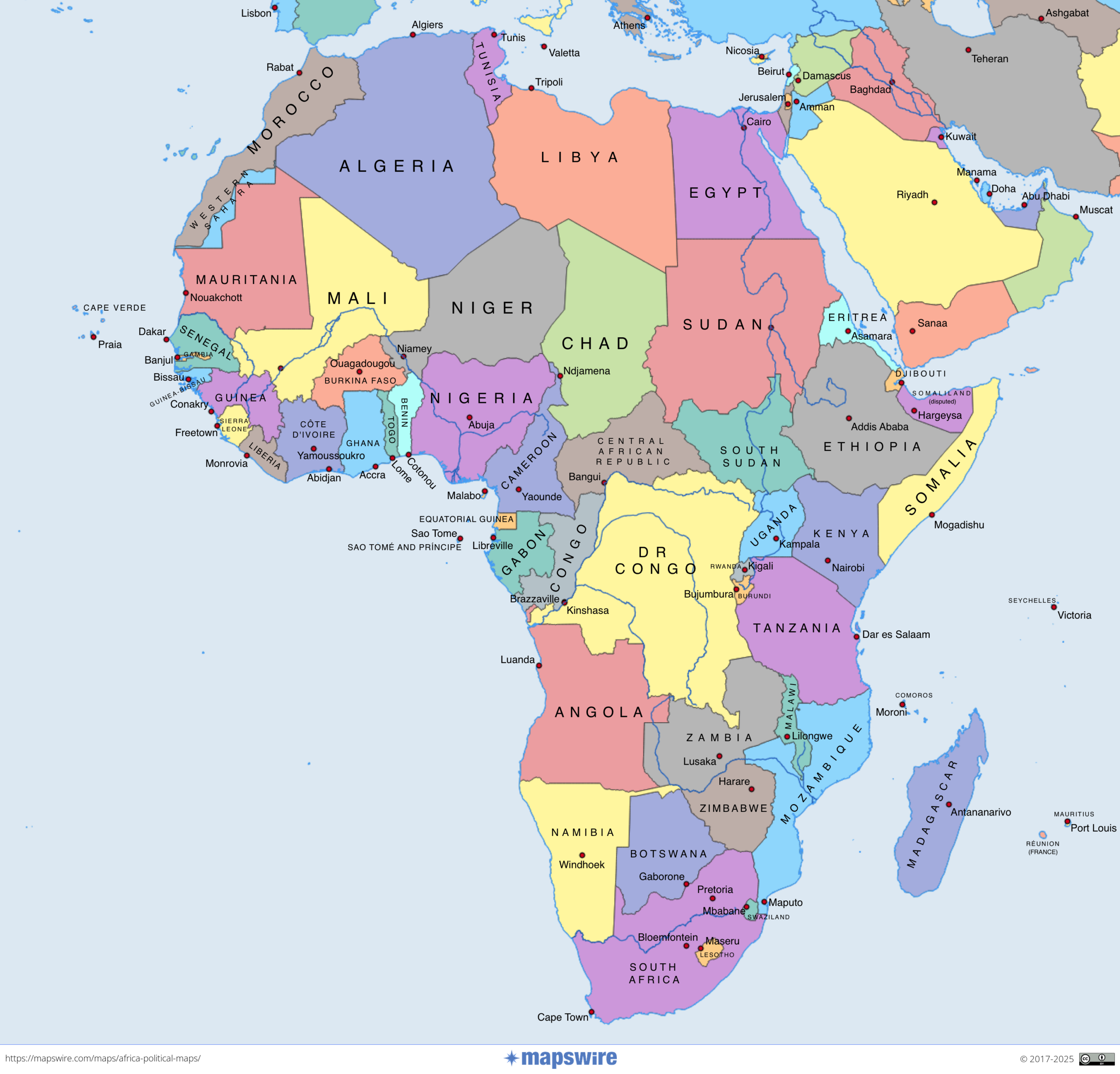 Political Maps Of Africa Mapswire