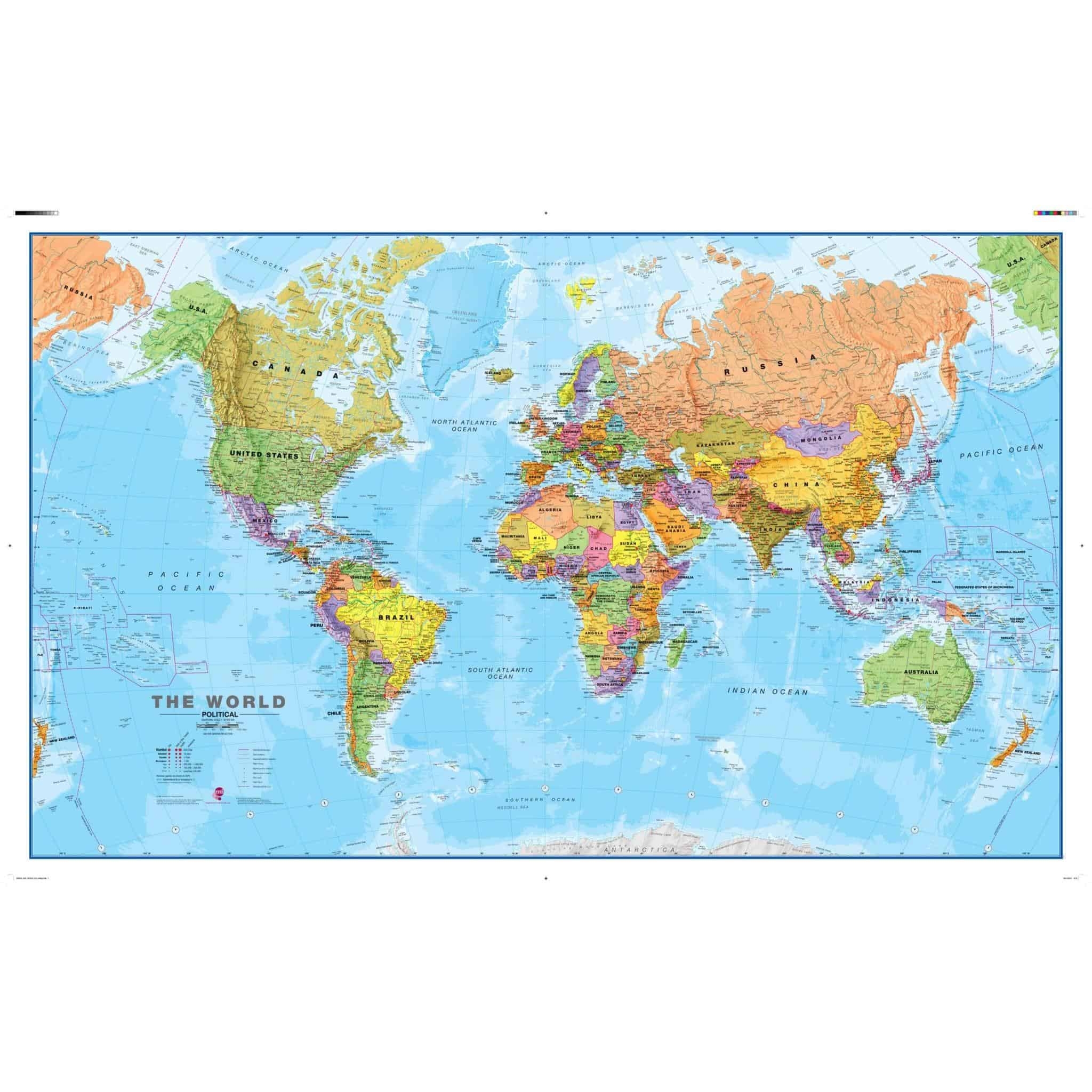 Political World Wall Map By Lovell Johns The Map Shop