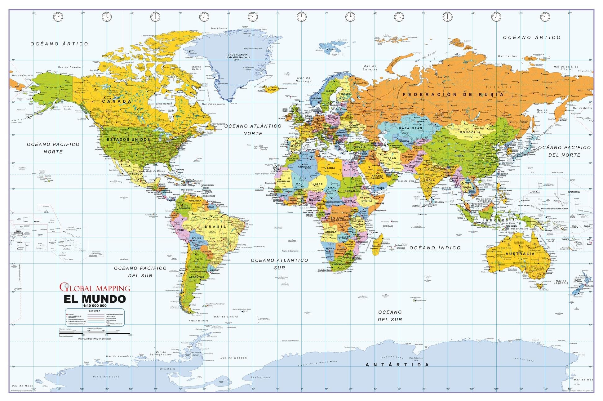 Political World Wall Map Spanish Language 40 75 X 27 Laminated EBay Political World Wall Map Spanish Language 40 75 X 27 Laminated EBay