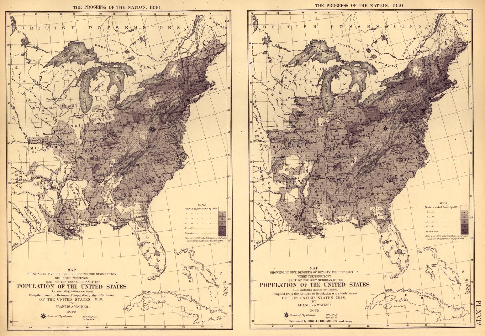 Population Of The U S By Density 1830 1840 Library Of Congress