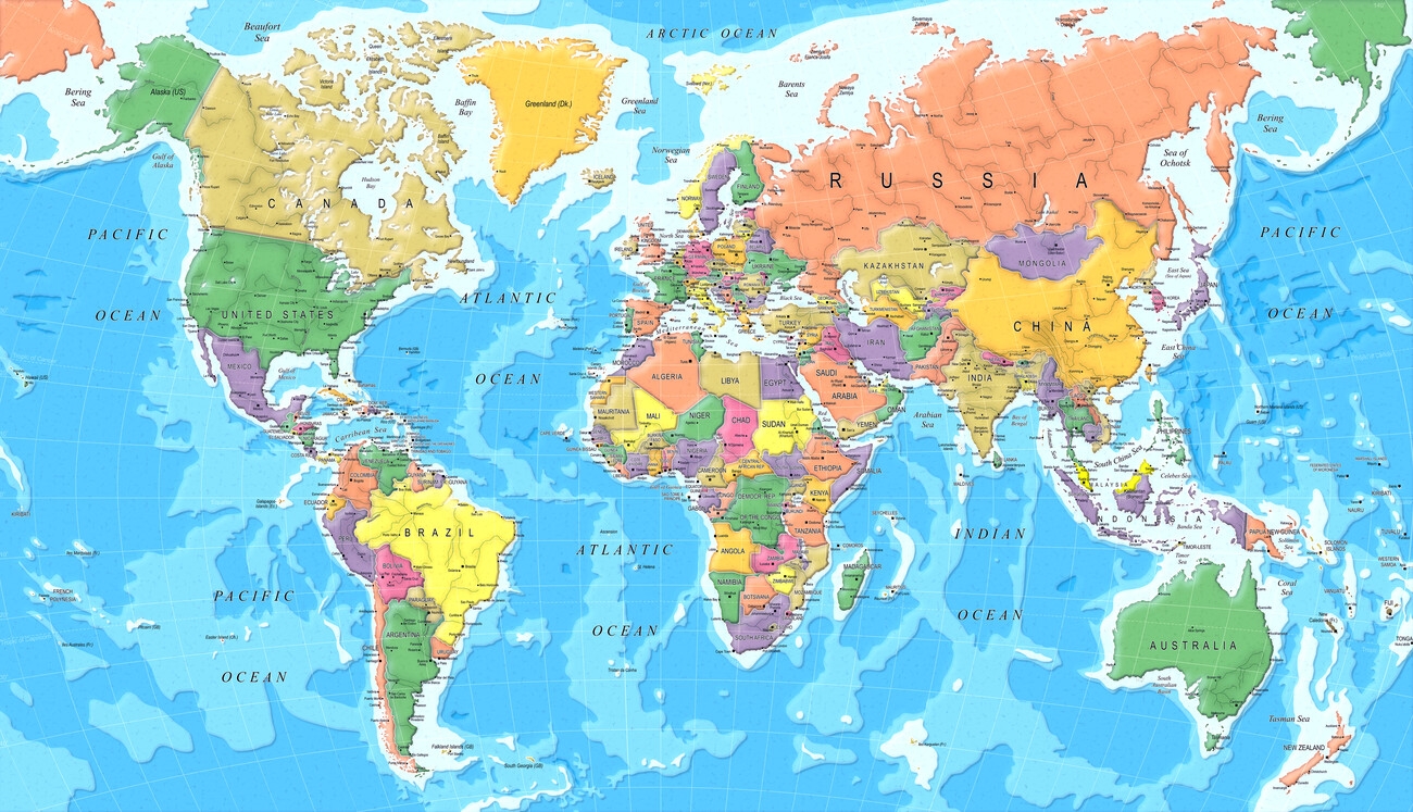Poster Colorful World Map Paper Cut Style Wall Art 3 1 FREE Abposters