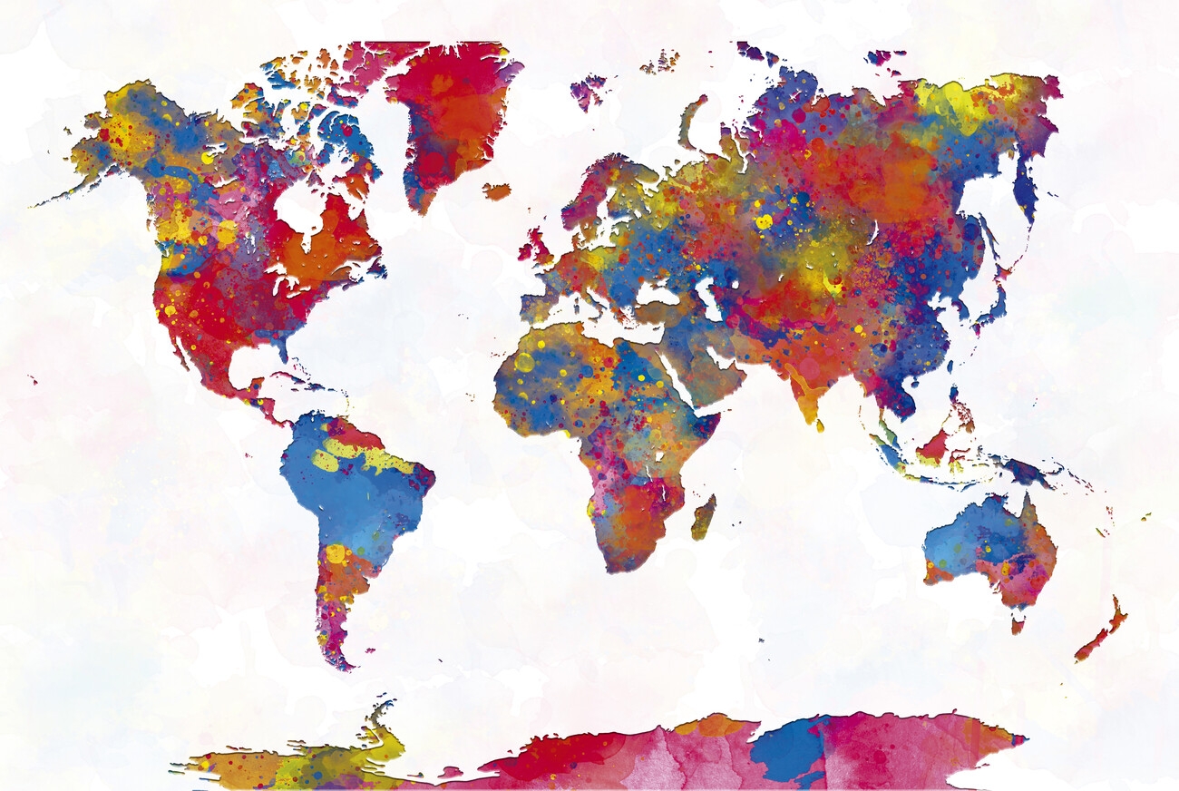 Poster Watercolor World Map Wall Art 3 1 FREE Abposters