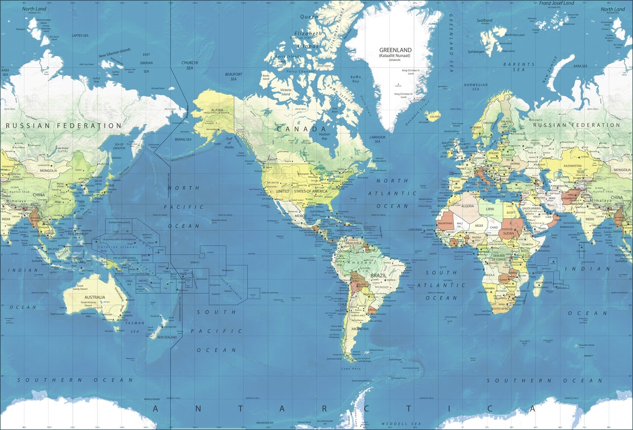 Poster World Map Vintage Style Central America Wall Art 3 1 FREE Abposters