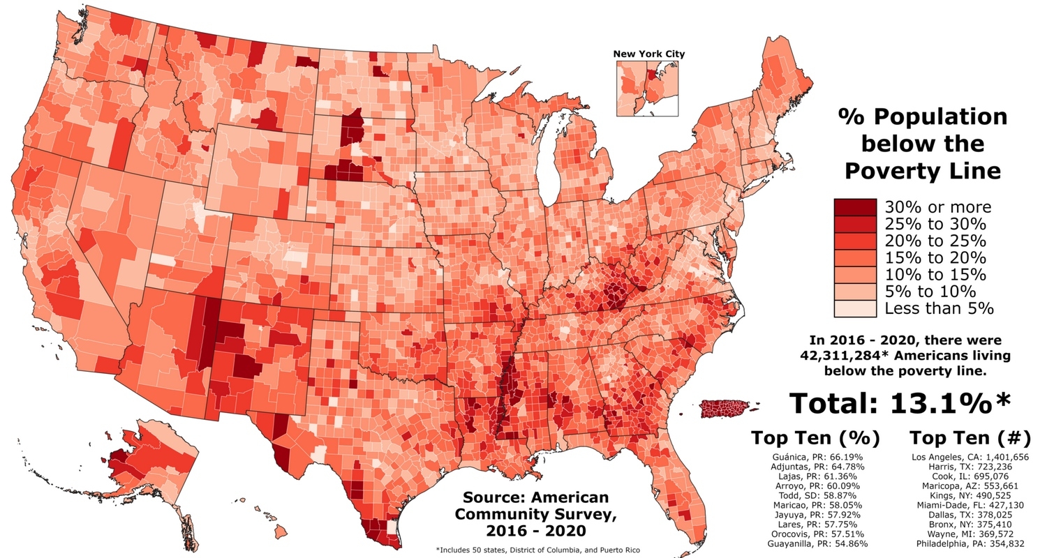 Poverty In The United States Mapped Vivid Maps