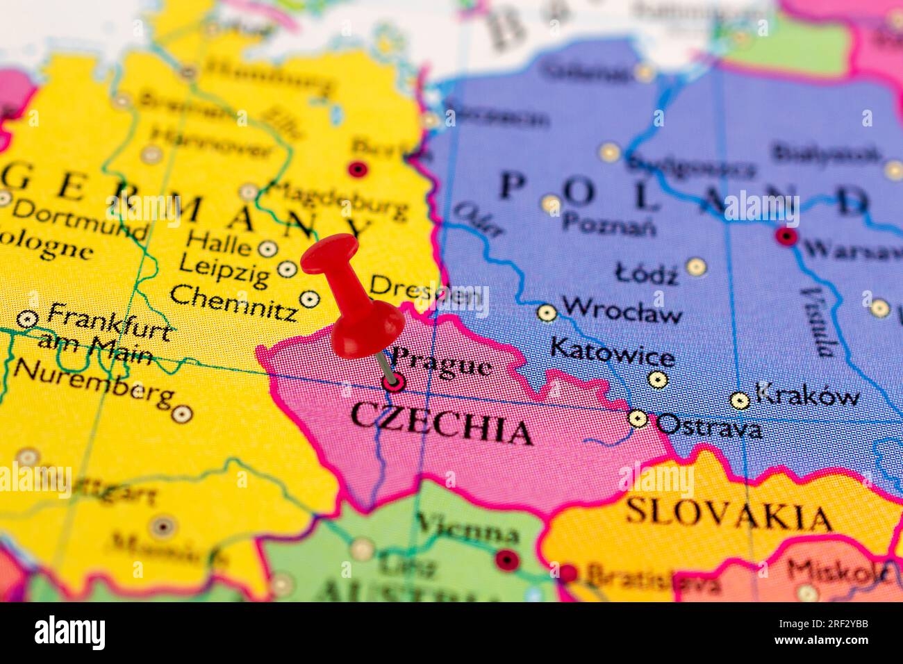 Prague Pinned On Map Europe Hi res Stock Photography And Images Alamy