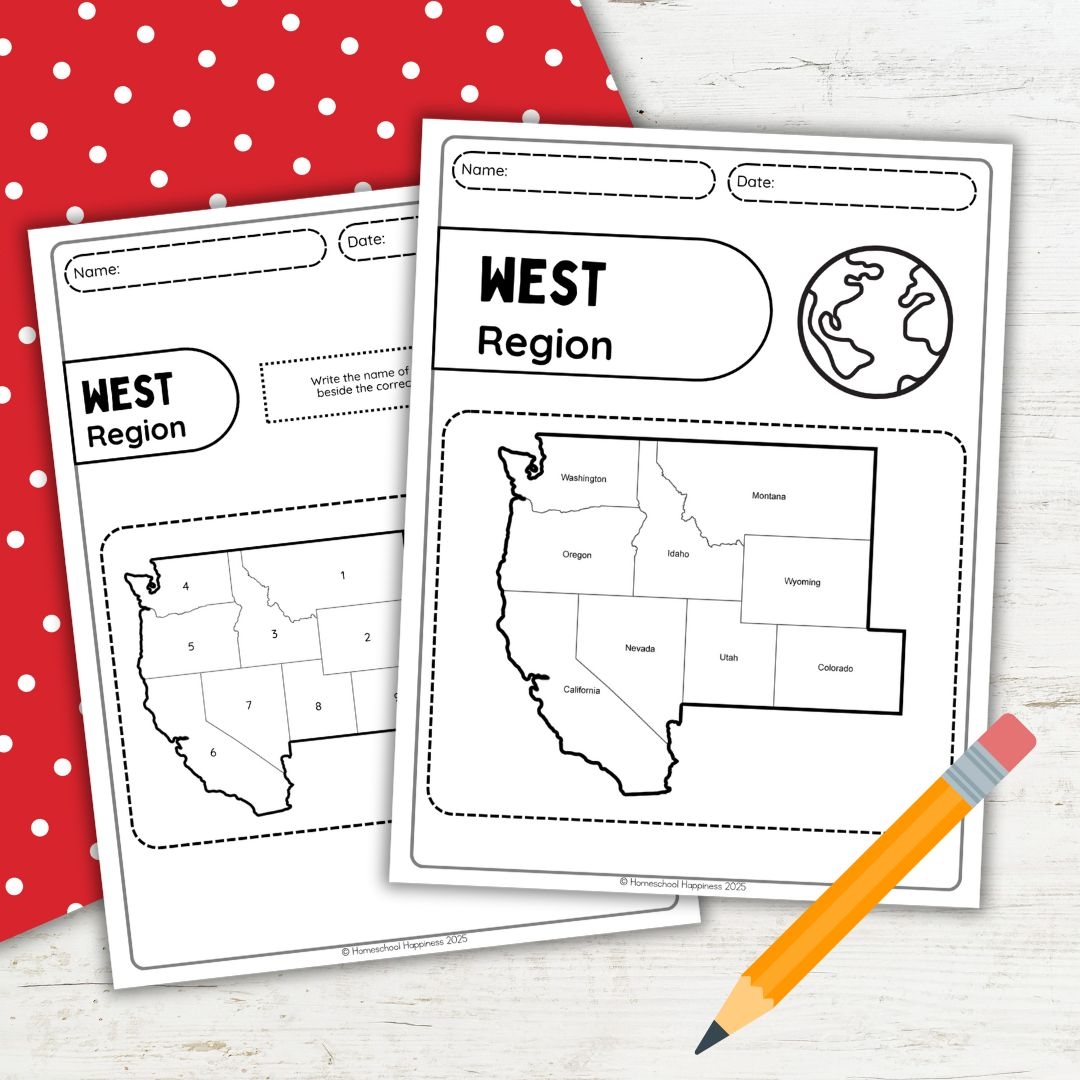 Printable 5 Regions Of The United States Worksheets For Kids