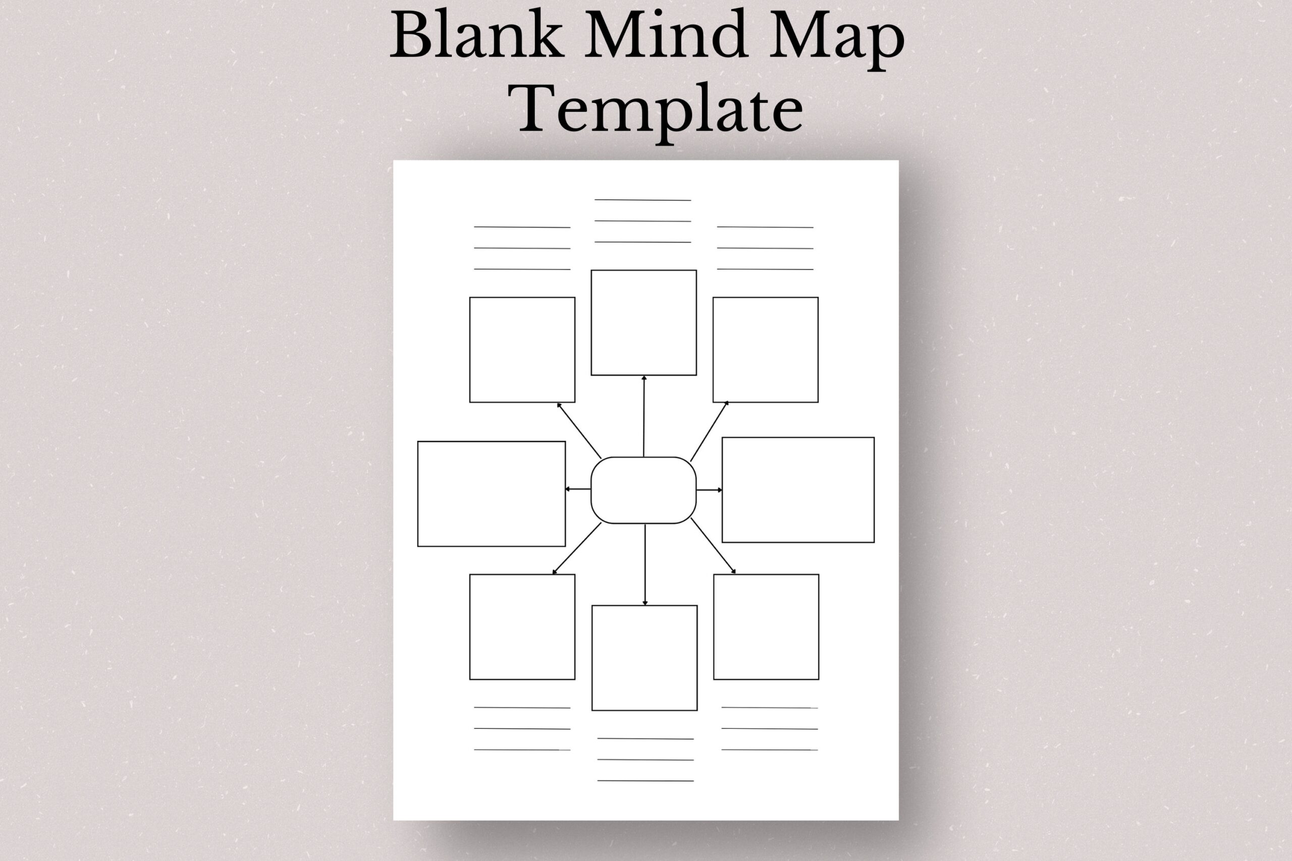 Printable Blank Mind Map Template Study Notes PDF Etsy