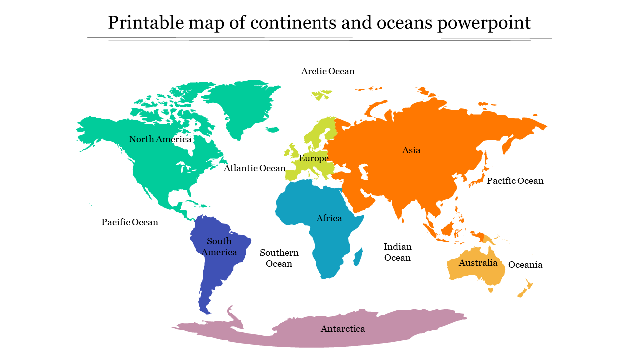 Printable Map Of Continents And Oceans PPT And Google Slides Printable Map Of Continents And Oceans PPT And Google Slides